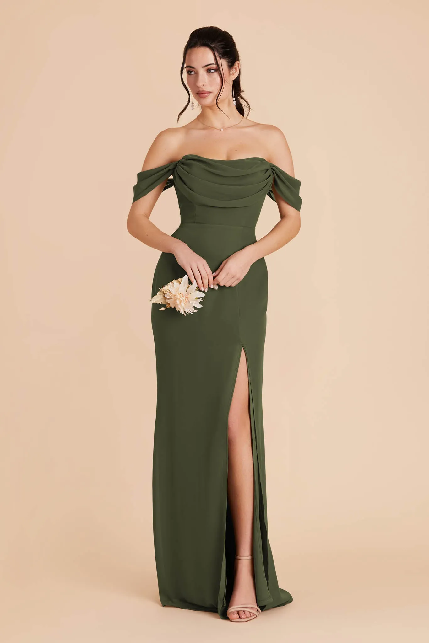 Mira Chiffon Dress - Olive sold by Birdy Grey product image thumbnail 4