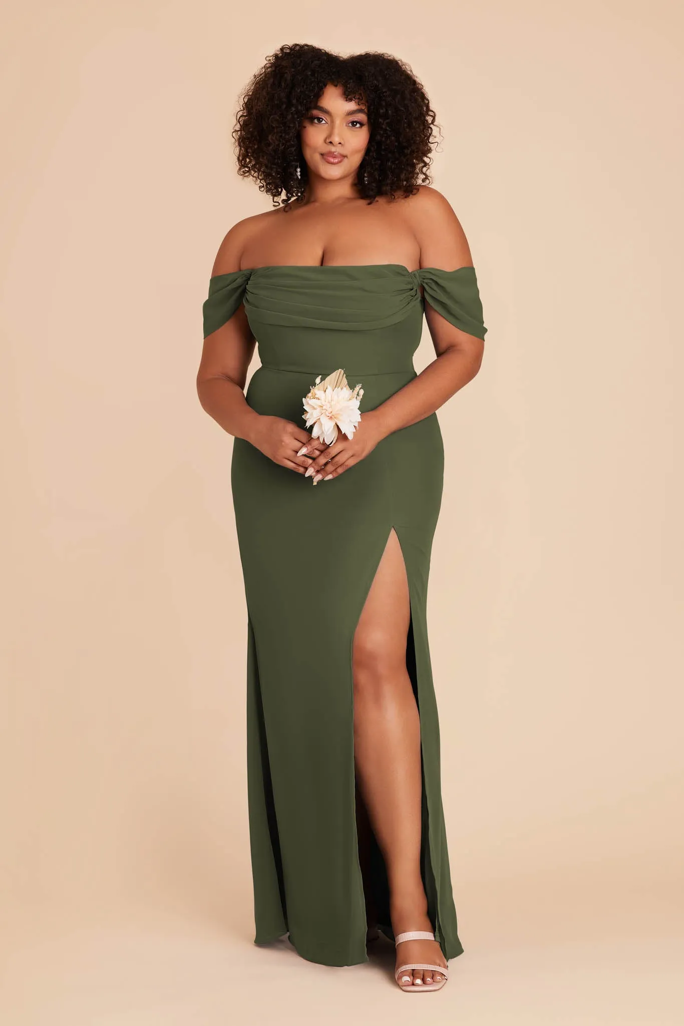 Mira Chiffon Dress - Olive sold by Birdy Grey product image thumbnail 2