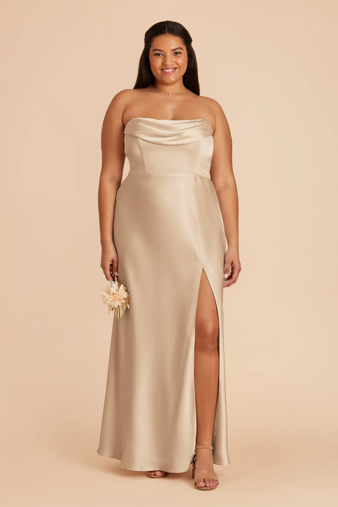 Mia Matte Satin Dress - Gold sold by Birdy Grey product image thumbnail 2