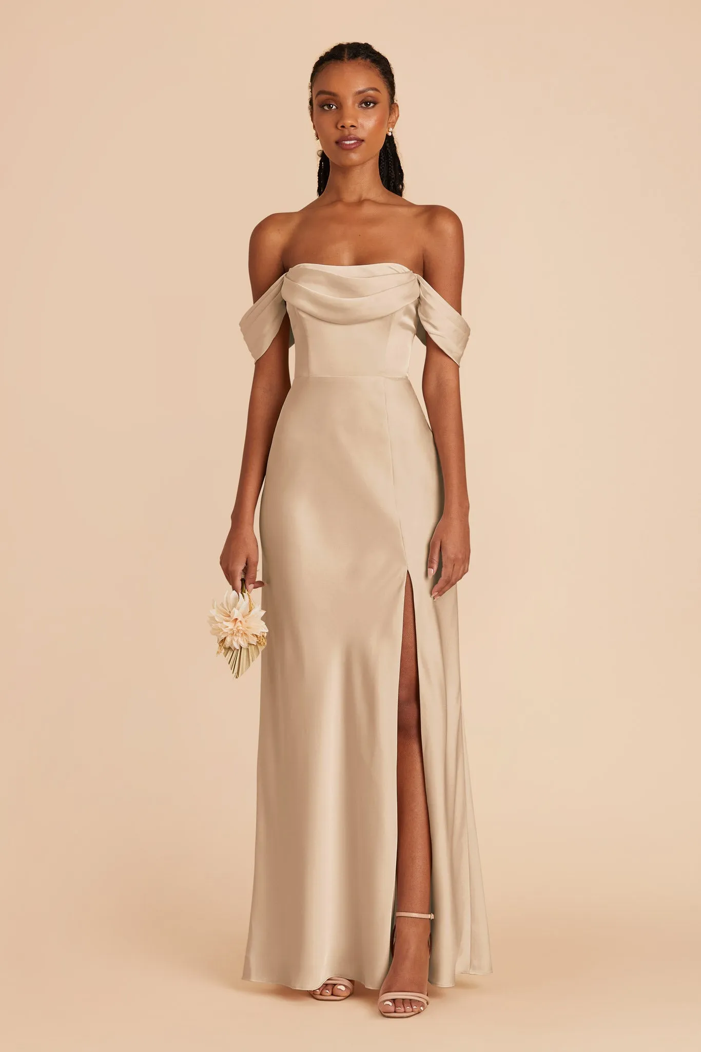 Mia Matte Satin Dress - Gold sold by Birdy Grey product image thumbnail 3
