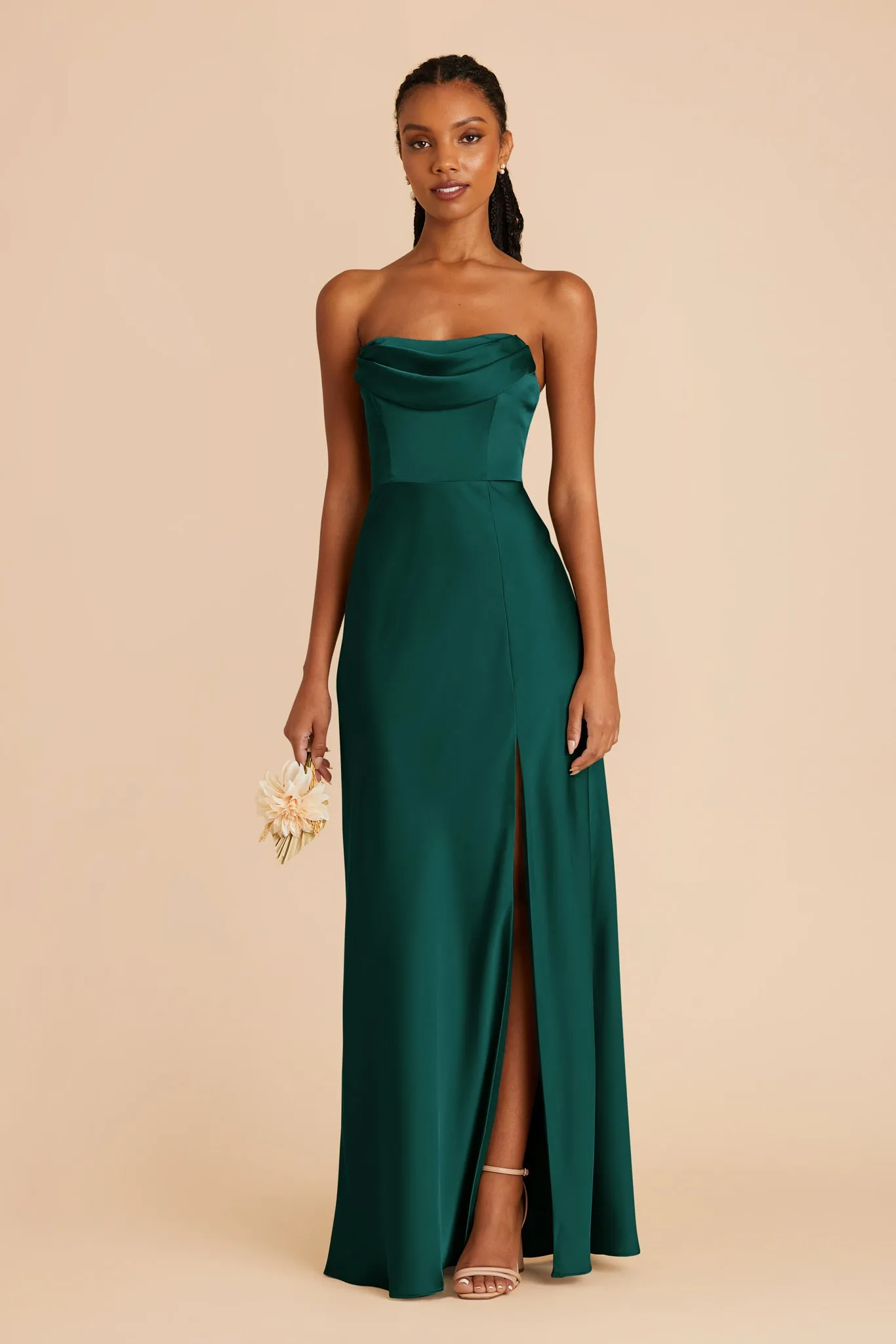 Mia Matte Satin Dress - Emerald sold by Birdy Grey product image thumbnail 4