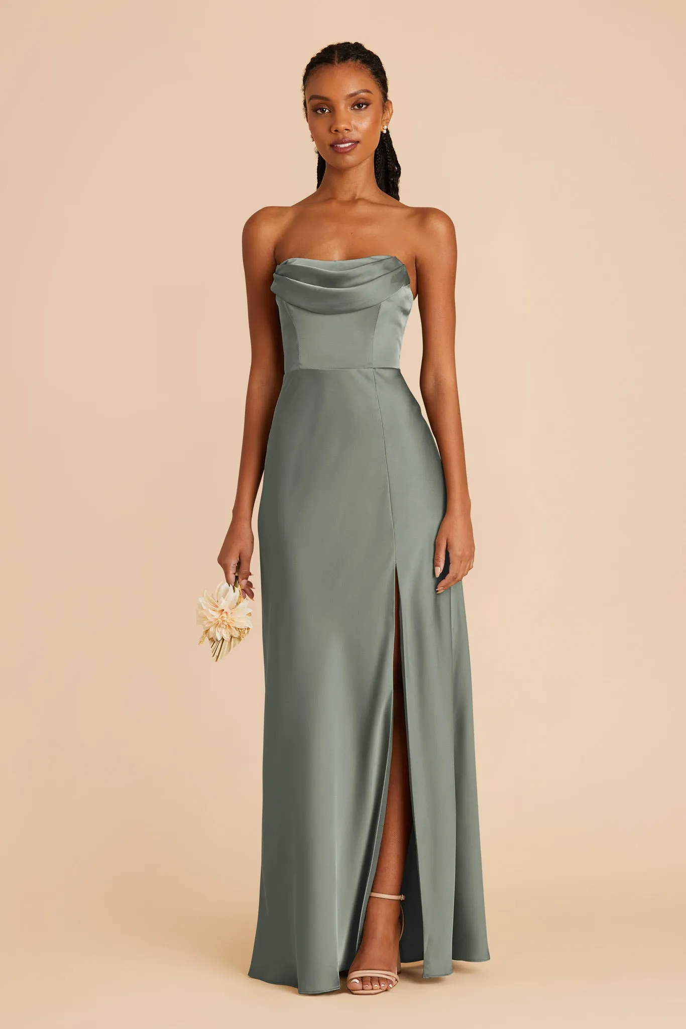 Mia Matte Satin Dress - Sea Glass sold by Birdy Grey product image thumbnail 3