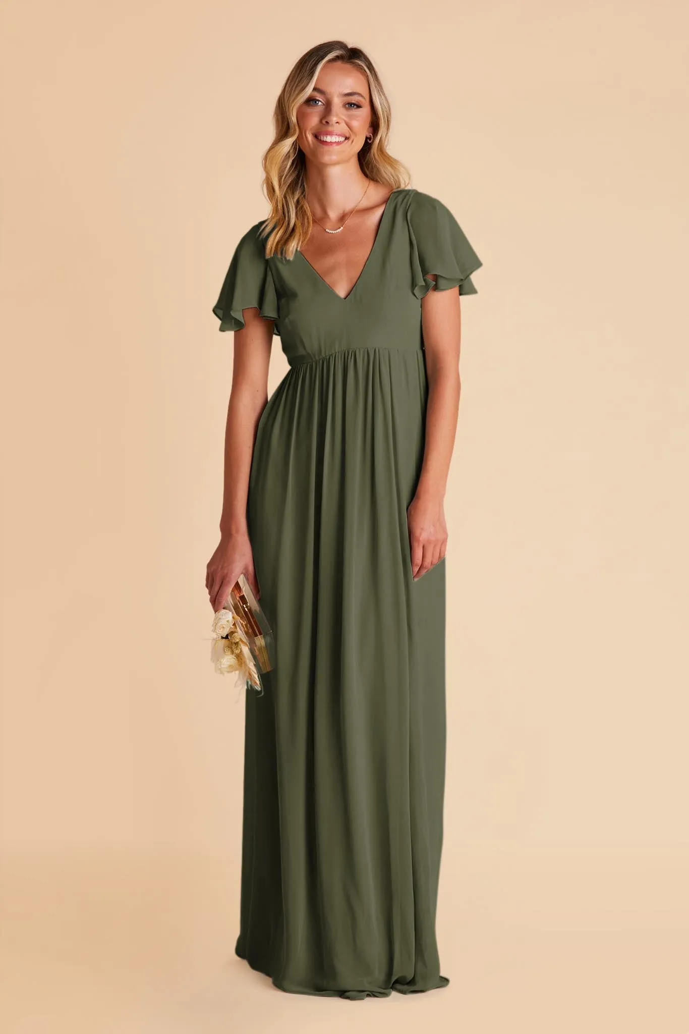 Hannah Chiffon Dress - Olive sold by Birdy Grey product image thumbnail 4