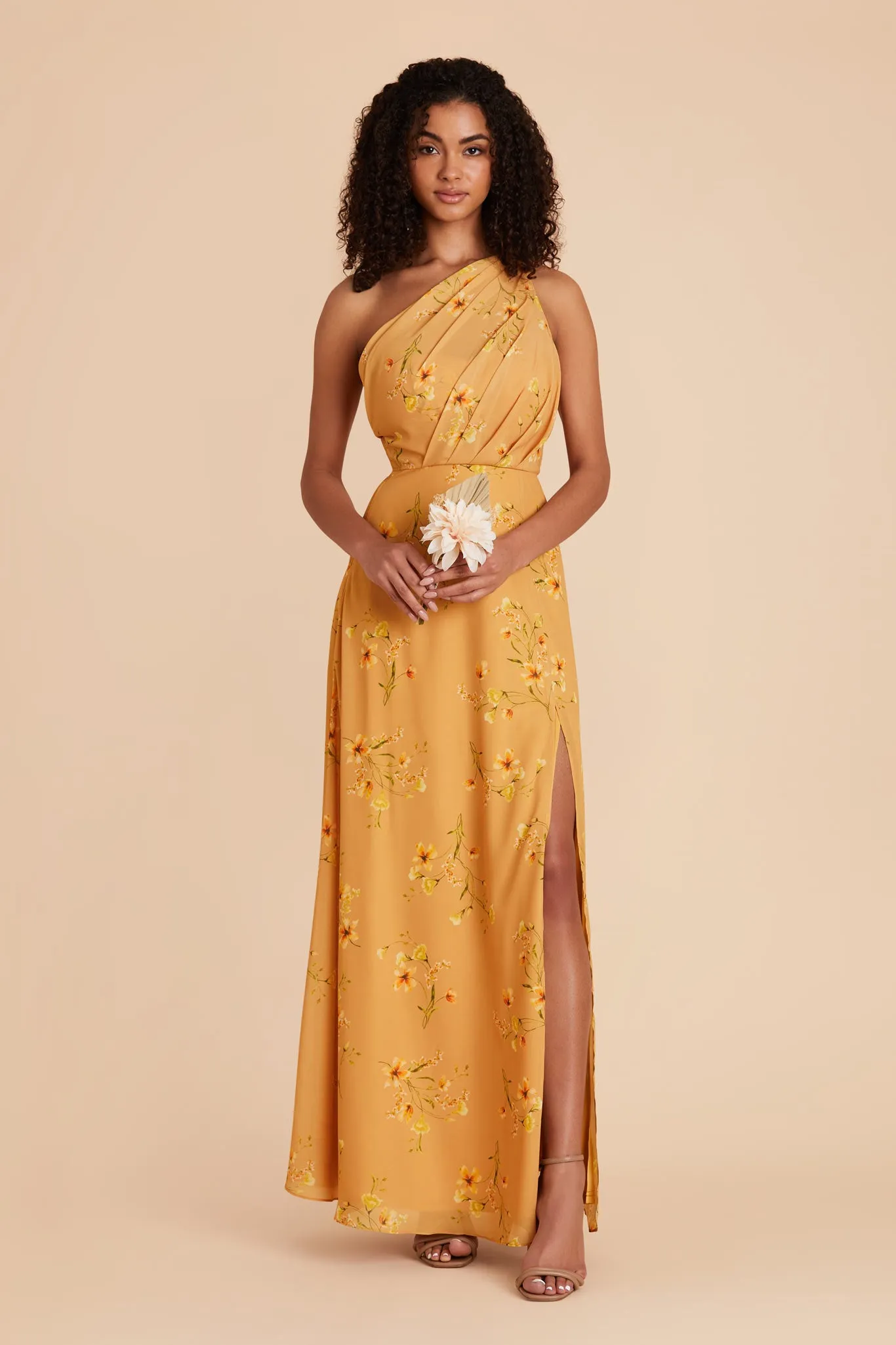 Kira Chiffon Dress With Slit - Marigold Le Fleur sold by Birdy Grey