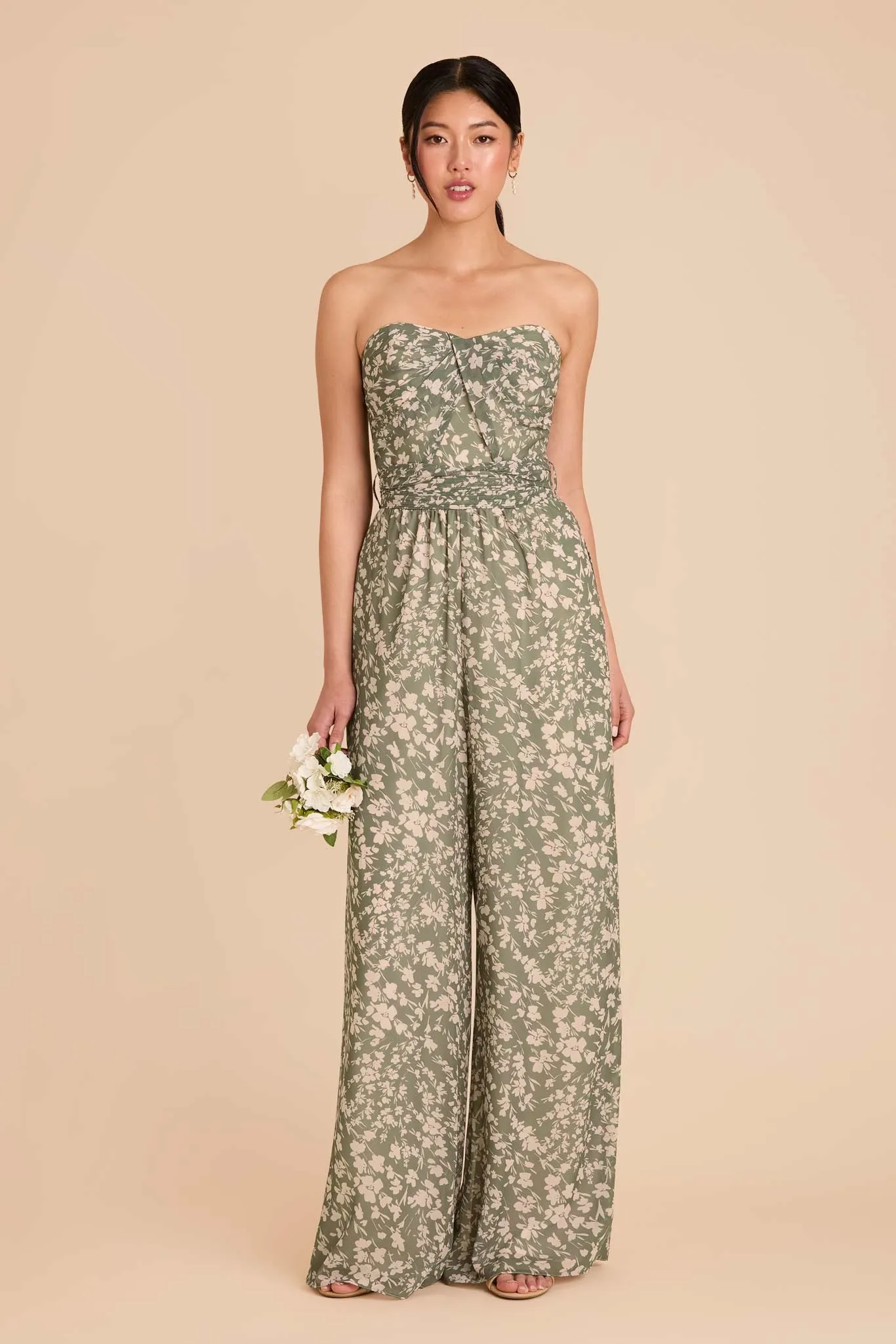 Gigi Chiffon Jumpsuit - Thyme Dreamy Floral sold by Birdy Grey