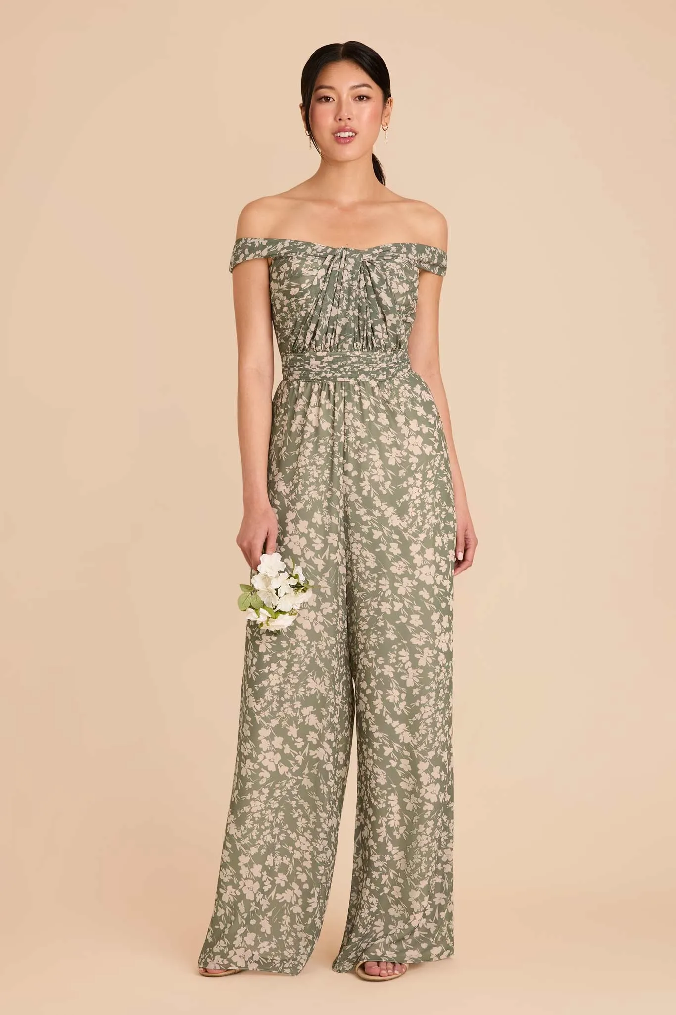 Gigi Chiffon Jumpsuit - Thyme Dreamy Floral sold by Birdy Grey product image thumbnail 2