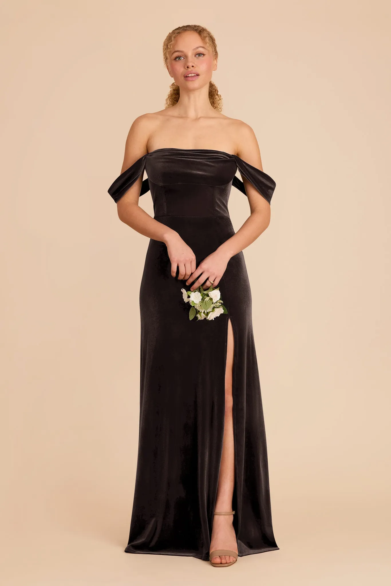 Mia Velvet Dress - Espresso sold by Birdy Grey product image thumbnail 2