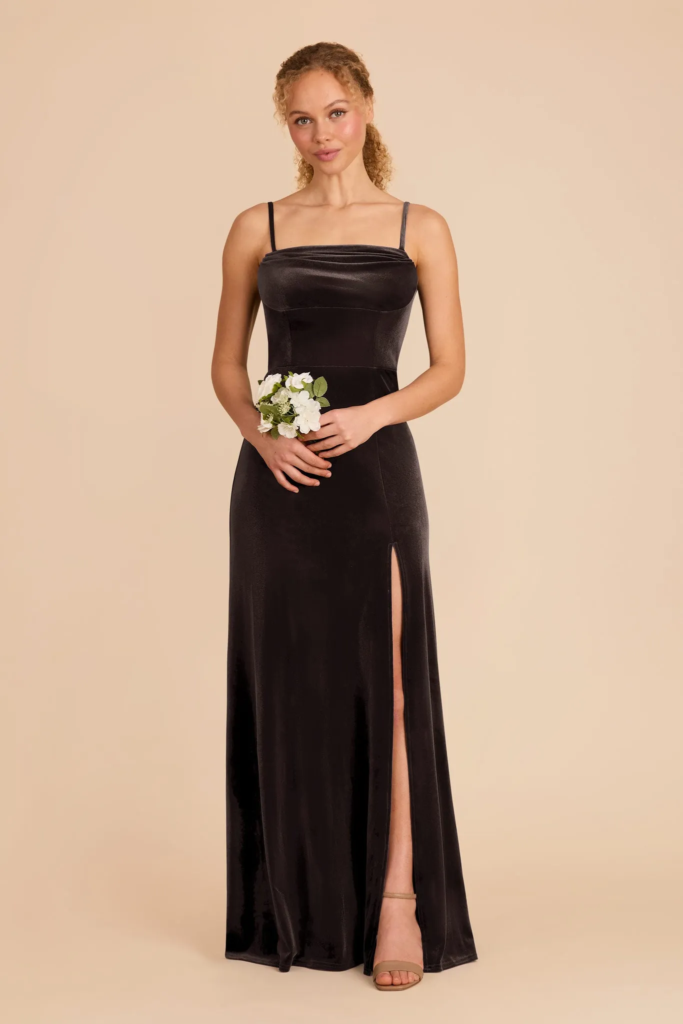 Mia Velvet Dress - Espresso sold by Birdy Grey product image thumbnail 3