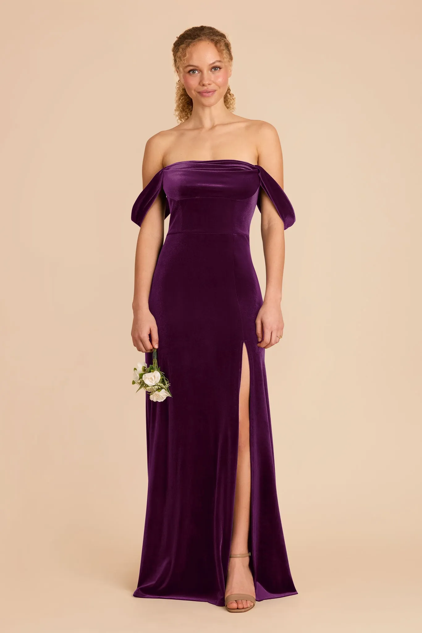 Mia Velvet Dress - Fig sold by Birdy Grey