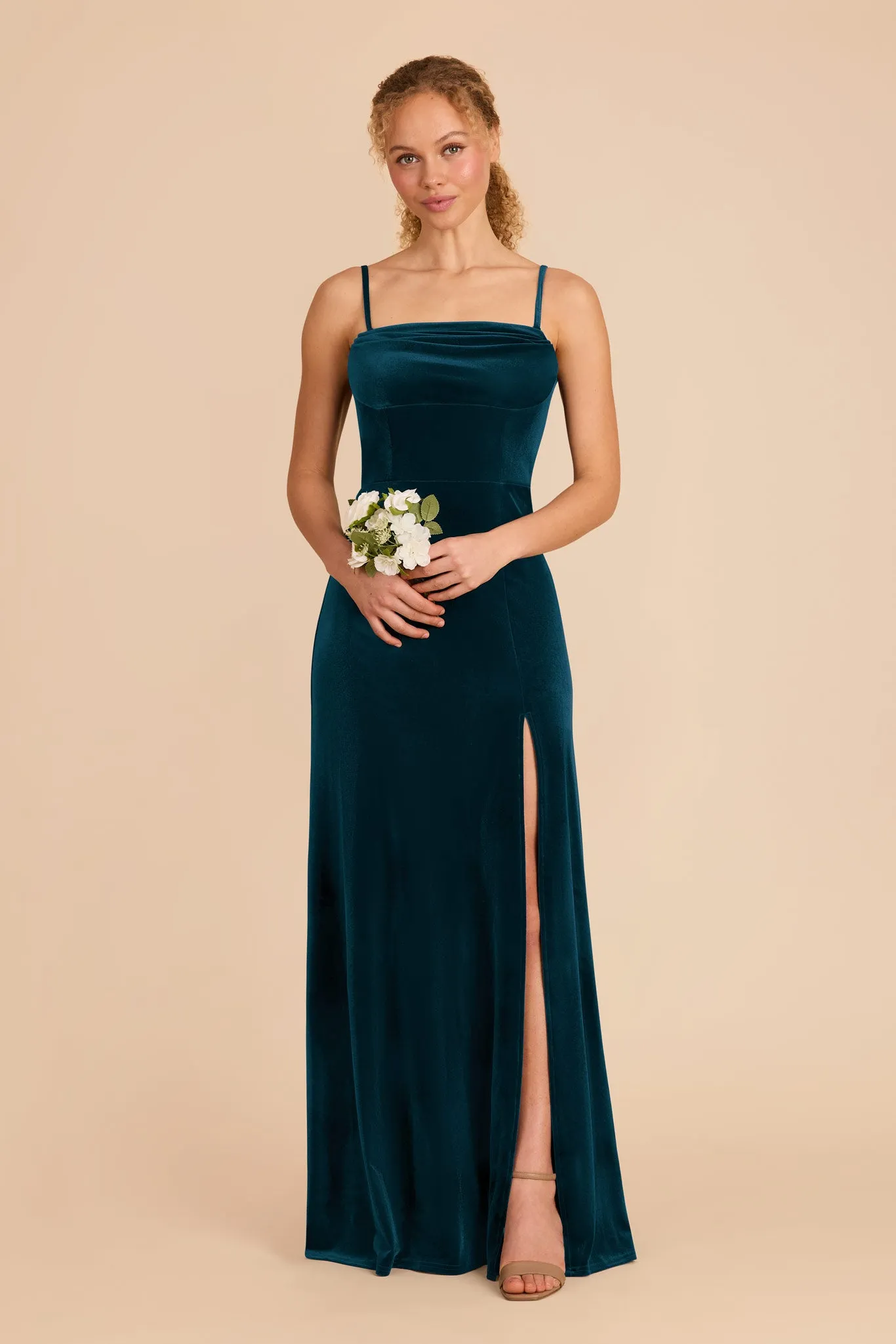 Mia Velvet Dress - Peacock sold by Birdy Grey product image thumbnail 4