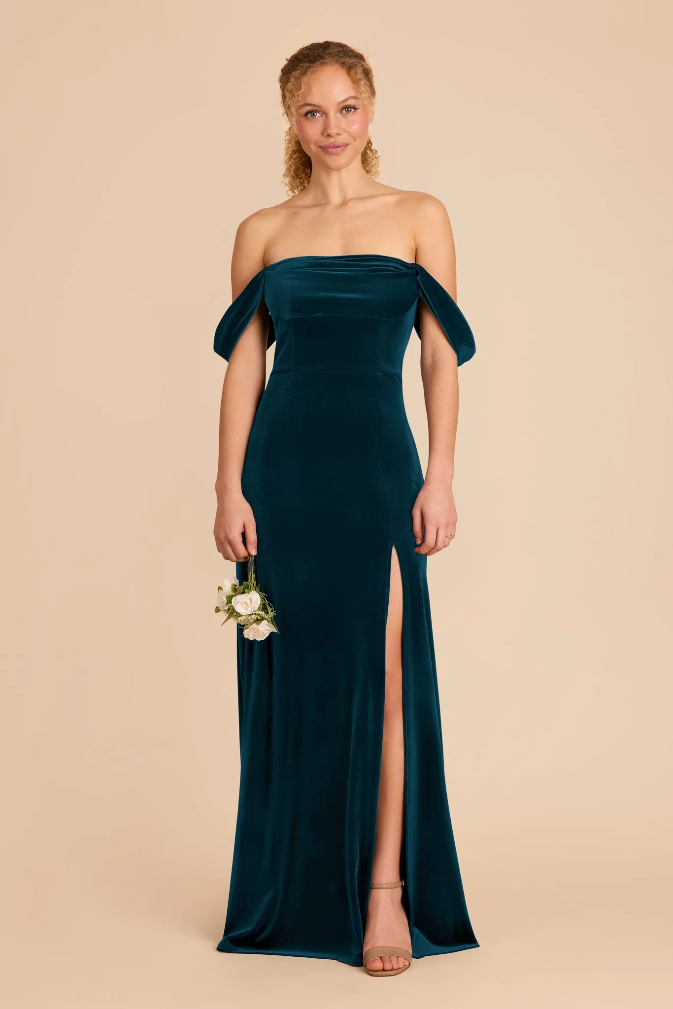 Mia Velvet Dress - Peacock sold by Birdy Grey product image thumbnail 5