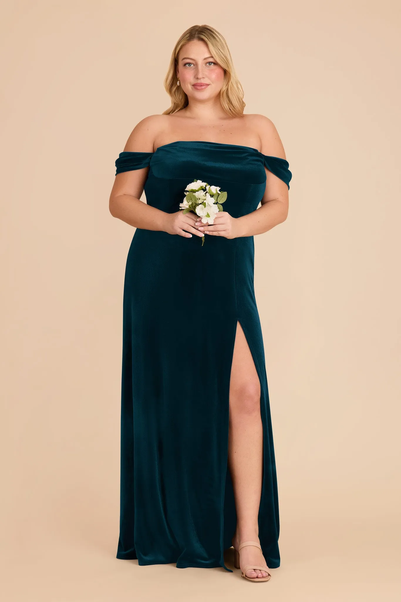 Mia Velvet Dress - Peacock sold by Birdy Grey