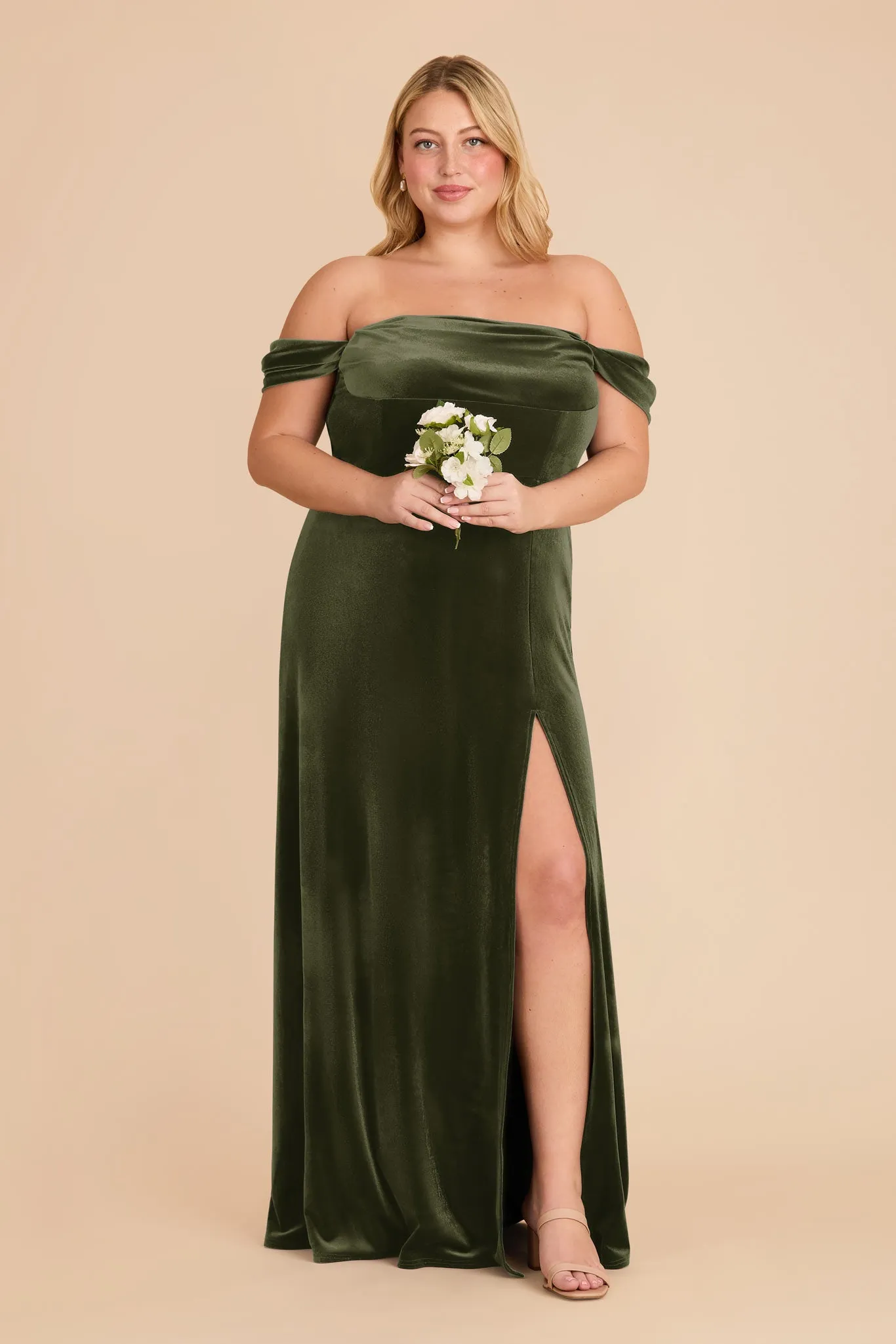 Mia Velvet Dress - Olive sold by Birdy Grey product image thumbnail 2