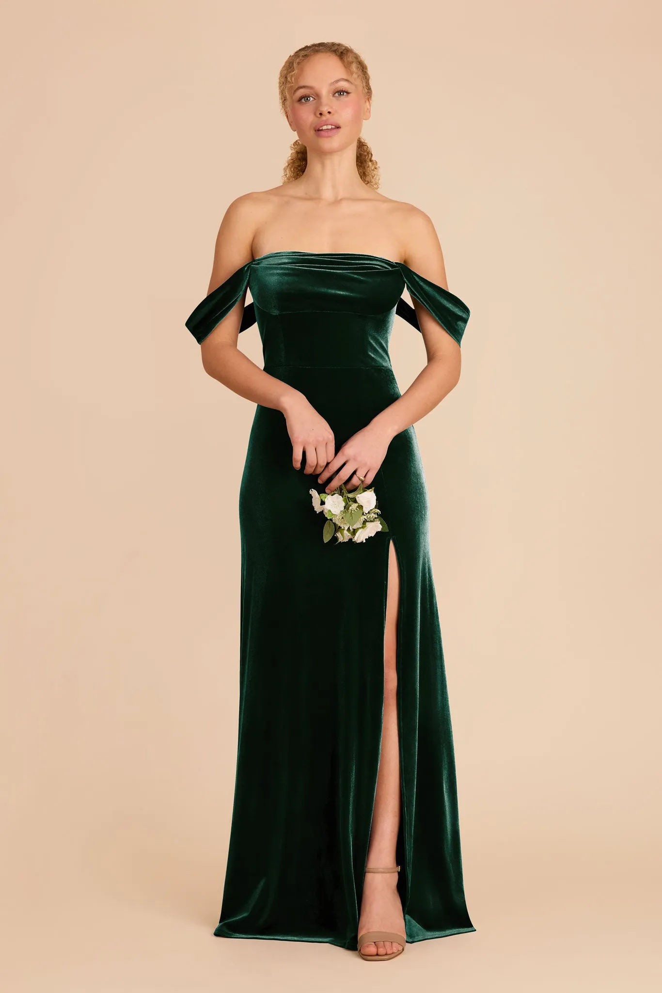 Mia Velvet Dress - Emerald sold by Birdy Grey