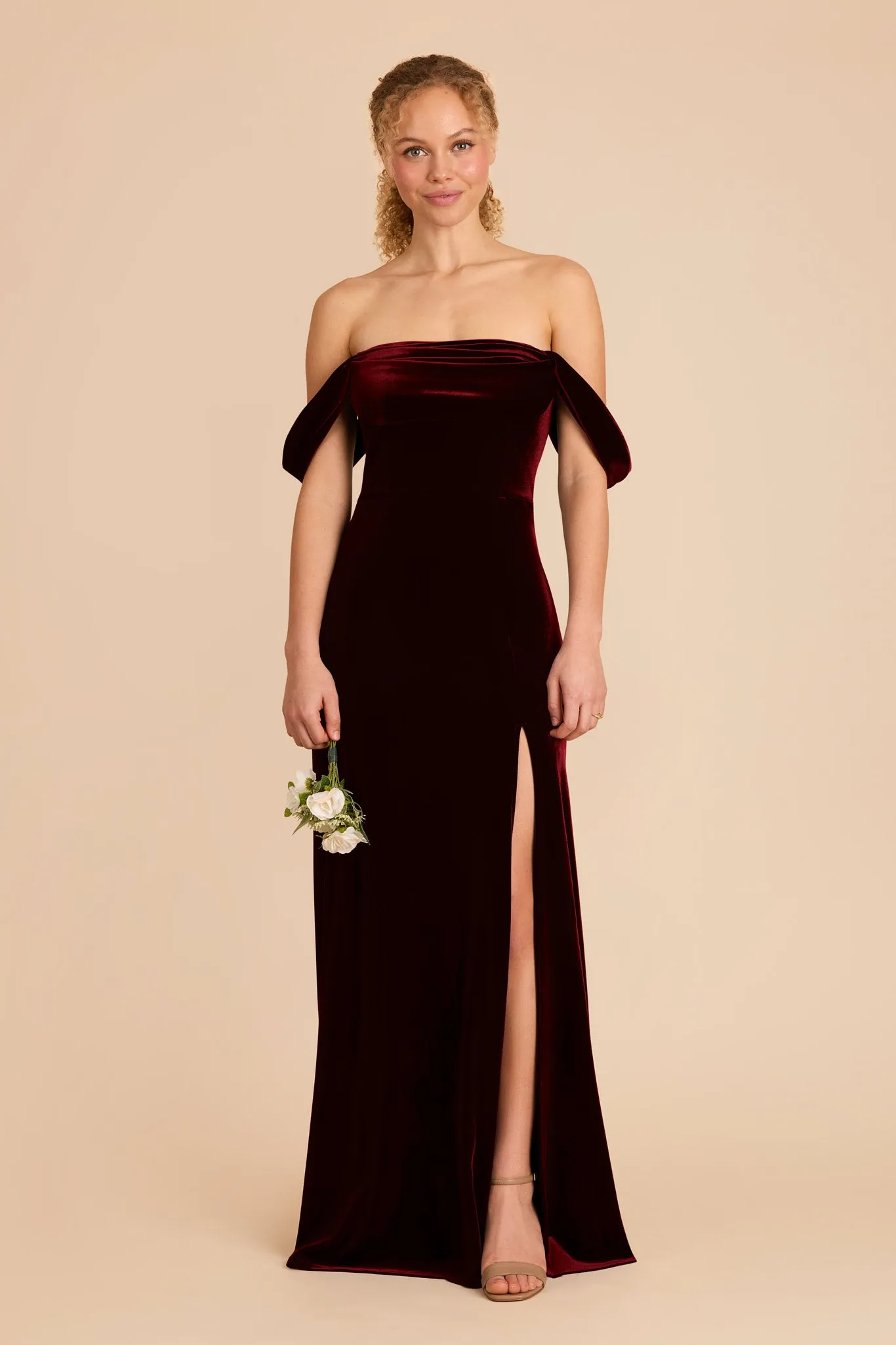 Mia Velvet Dress - Cabernet sold by Birdy Grey