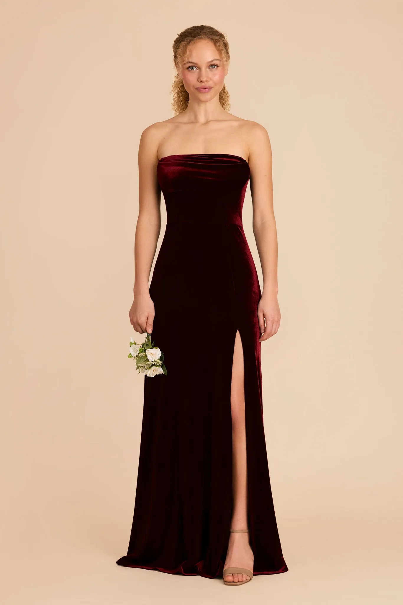 Mia Velvet Dress - Cabernet sold by Birdy Grey product image thumbnail 3