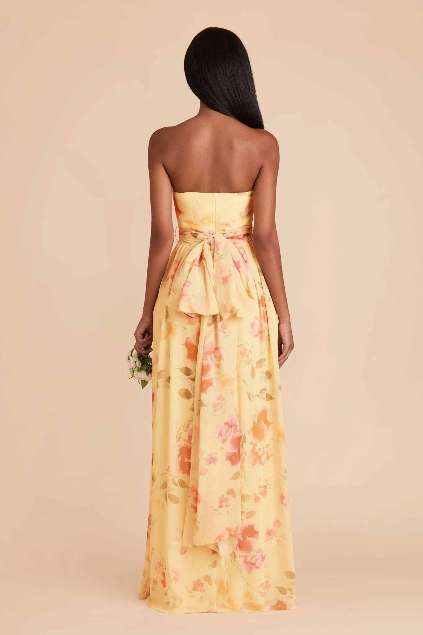 Grace Chiffon Dress - Pale Yellow Rococo Floral sold by Birdy Grey product image thumbnail 5