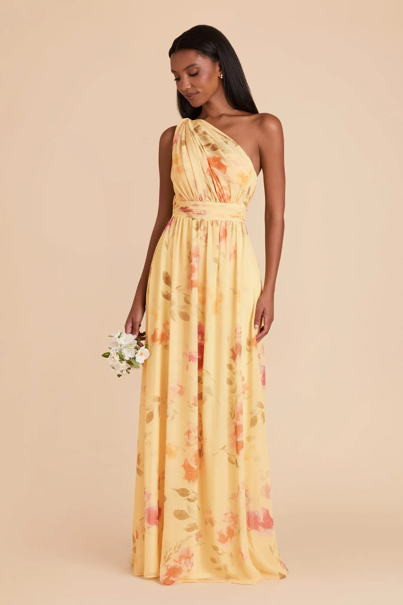 Grace Chiffon Dress - Pale Yellow Rococo Floral sold by Birdy Grey product image thumbnail 3