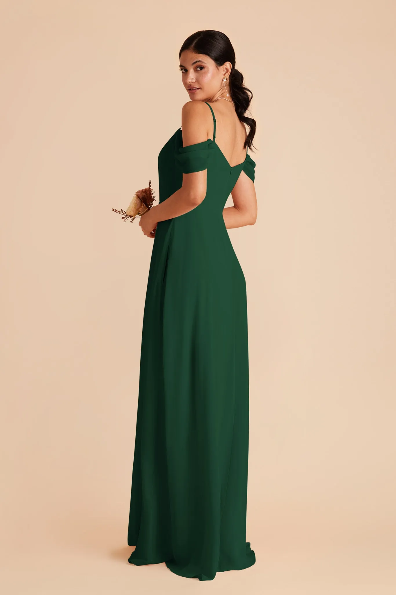 Devin Chiffon Dress With Slit - Forest Green sold by Birdy Grey product image thumbnail 5