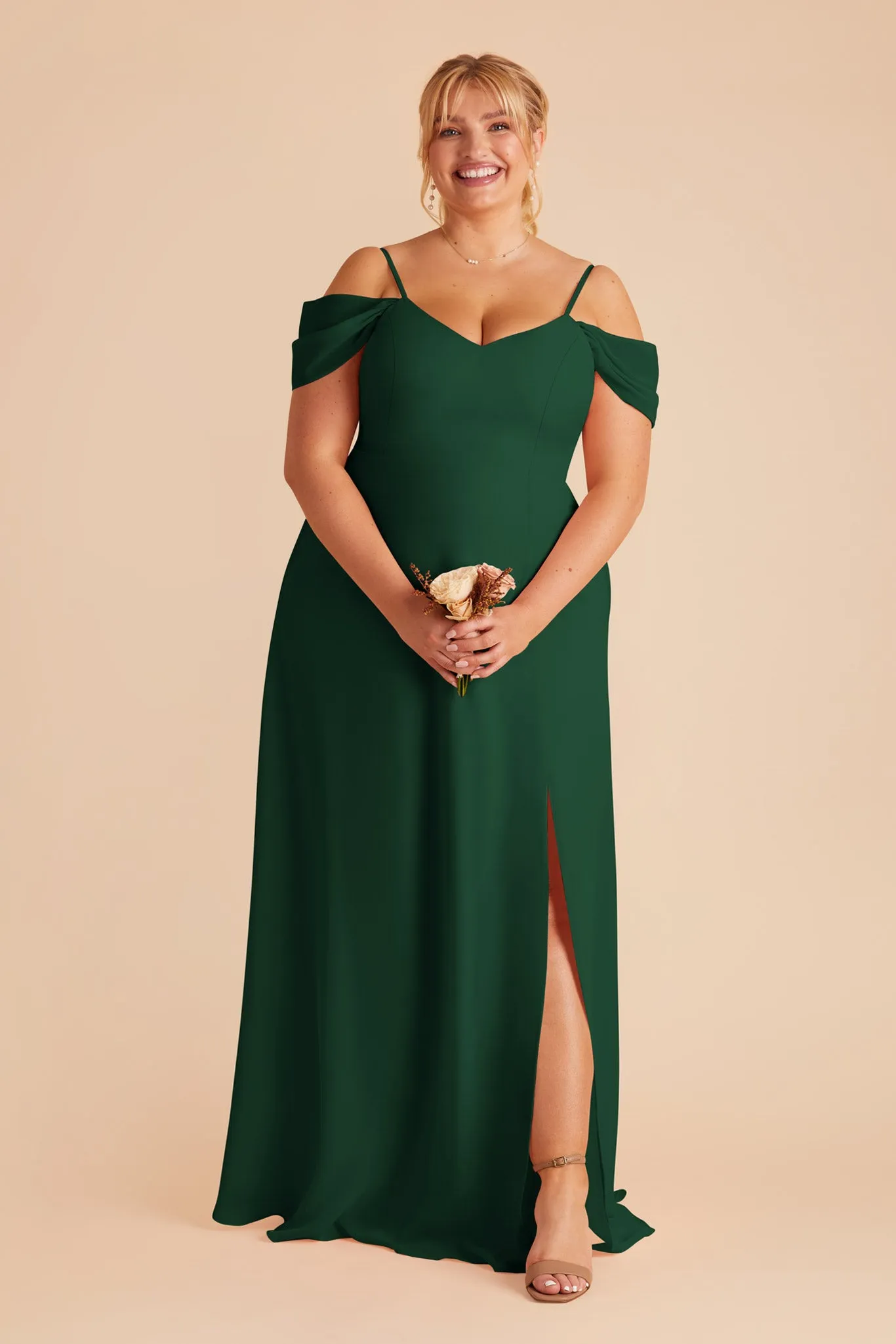 Devin Chiffon Dress With Slit - Forest Green sold by Birdy Grey product image thumbnail 2