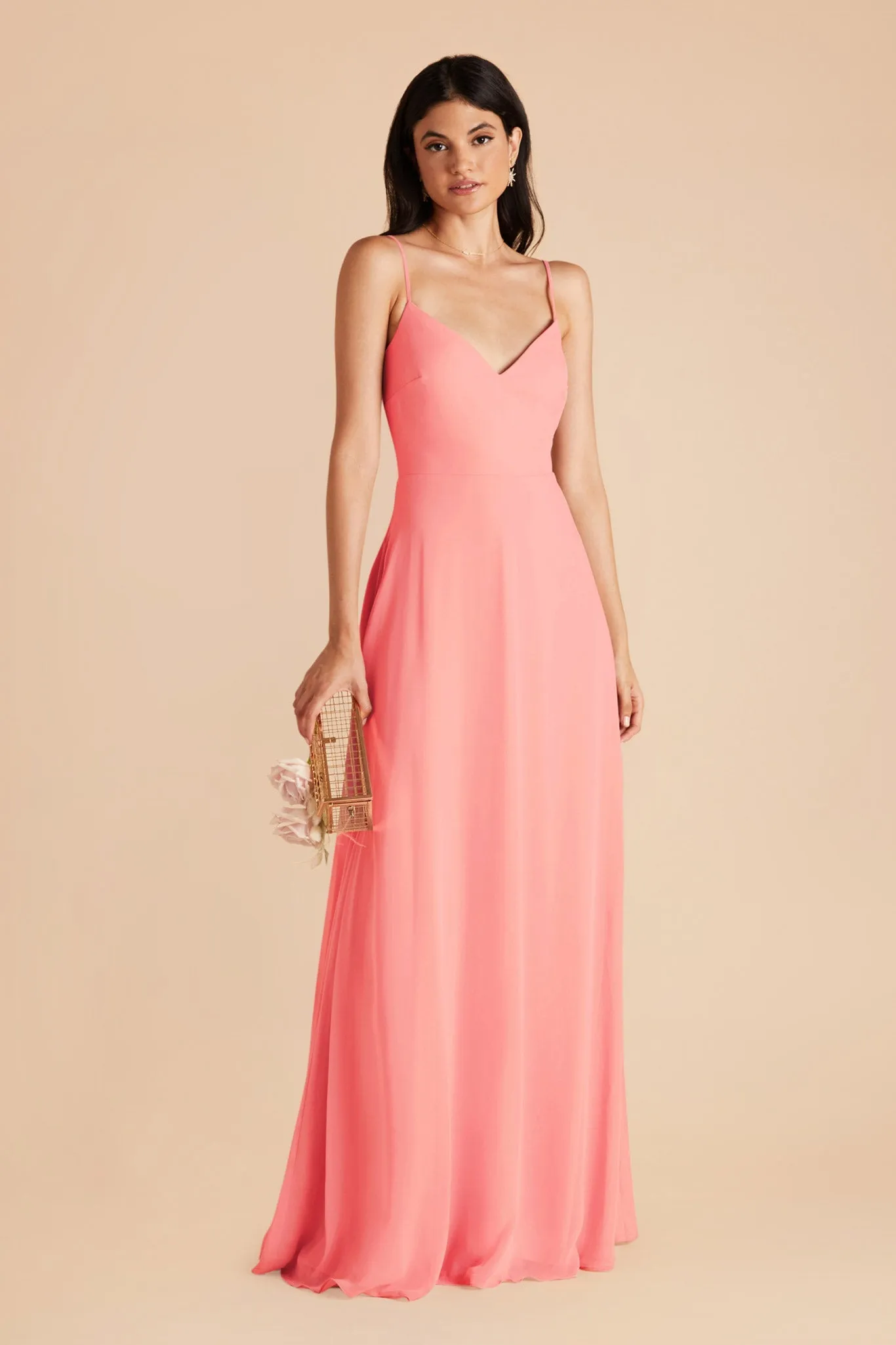Devin Chiffon Dress - Coral Pink sold by Birdy Grey product image thumbnail 3
