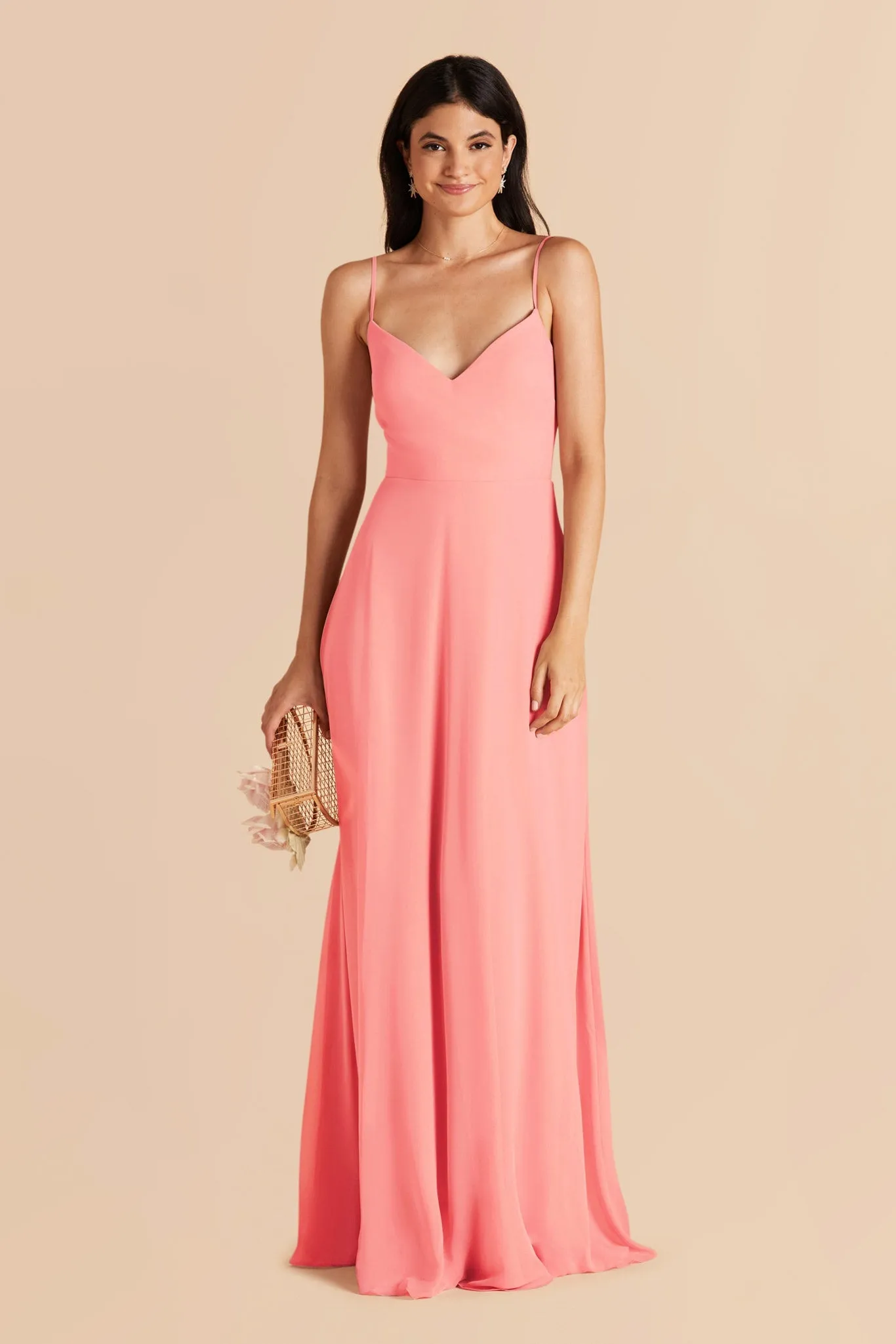 Devin Chiffon Dress - Coral Pink sold by Birdy Grey product image thumbnail 2