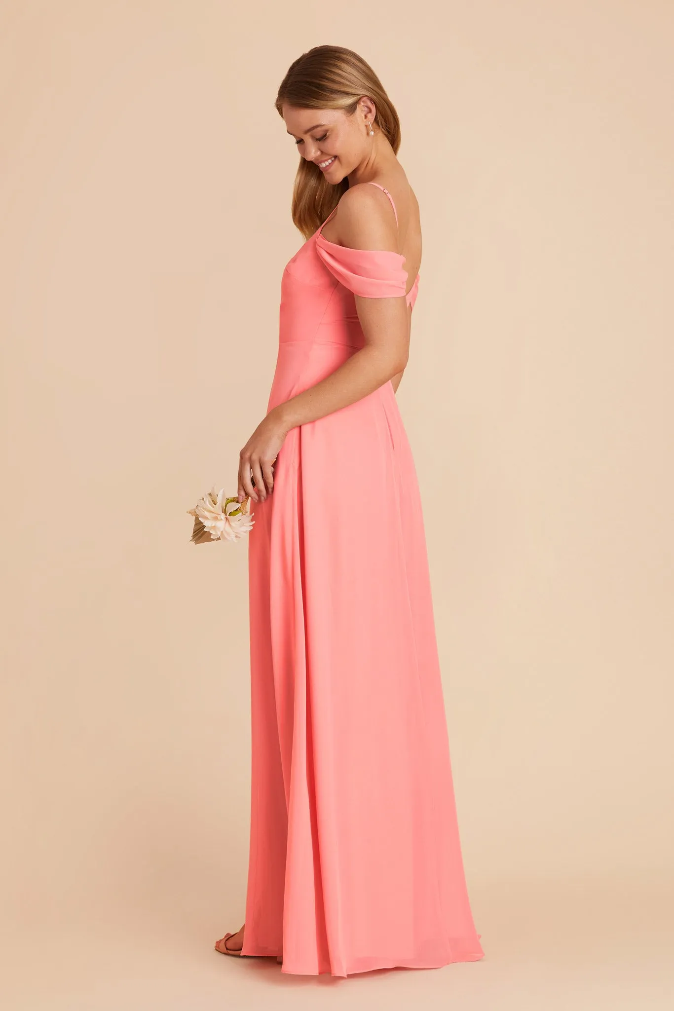 Devin Chiffon Dress - Coral Pink sold by Birdy Grey product image thumbnail 4