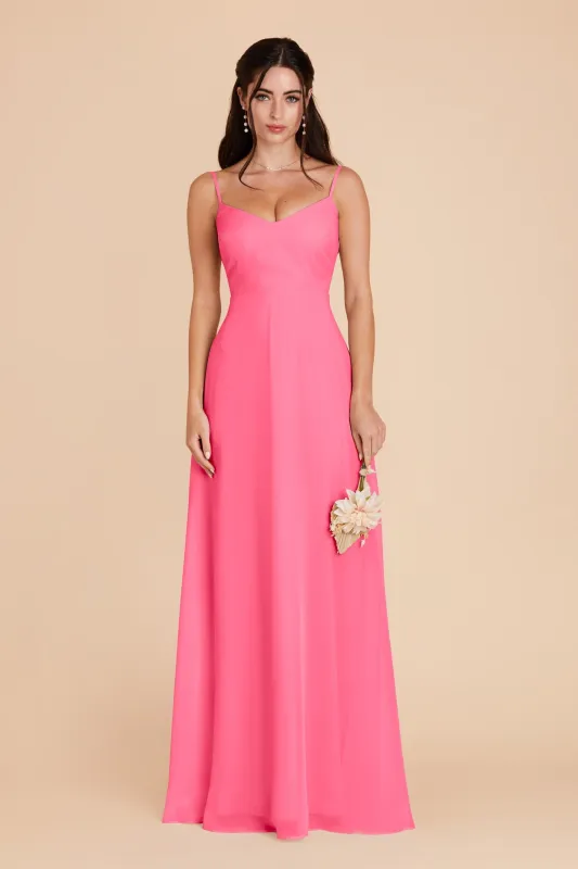 Devin Chiffon Dress - Bon Bon Pink sold by Birdy Grey