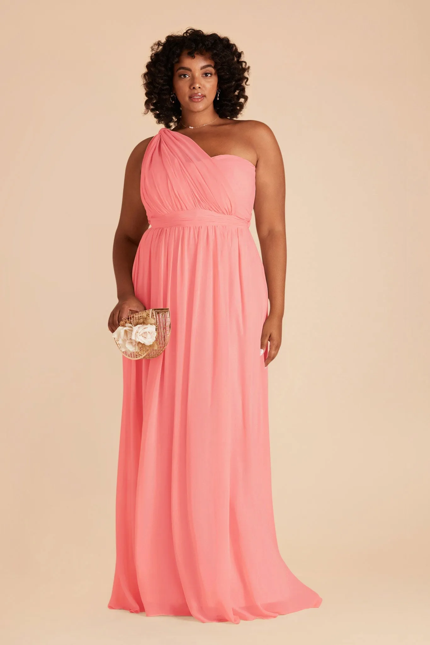 Grace Chiffon Dress - Coral Pink sold by Birdy Grey product image thumbnail 2