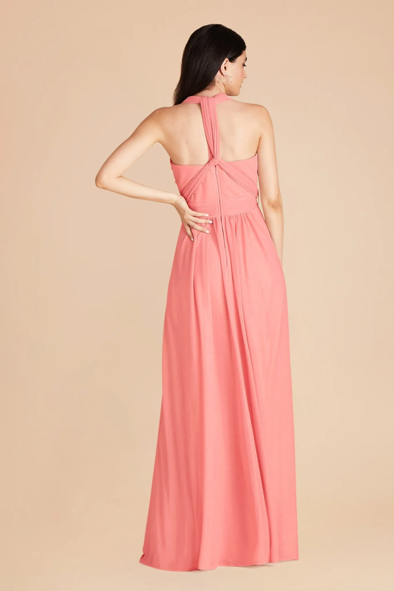 Grace Chiffon Dress - Coral Pink sold by Birdy Grey product image thumbnail 5