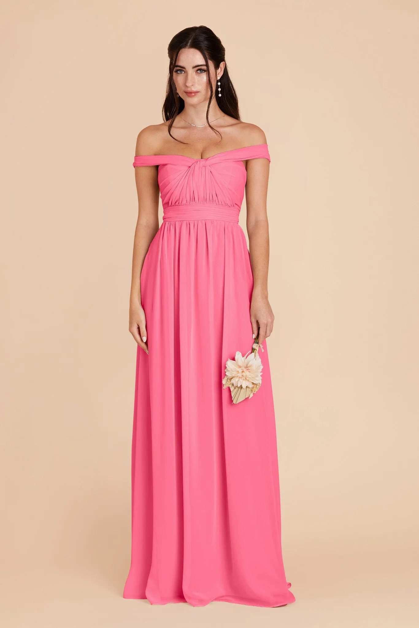 Grace Chiffon Dress - Bon Bon Pink sold by Birdy Grey