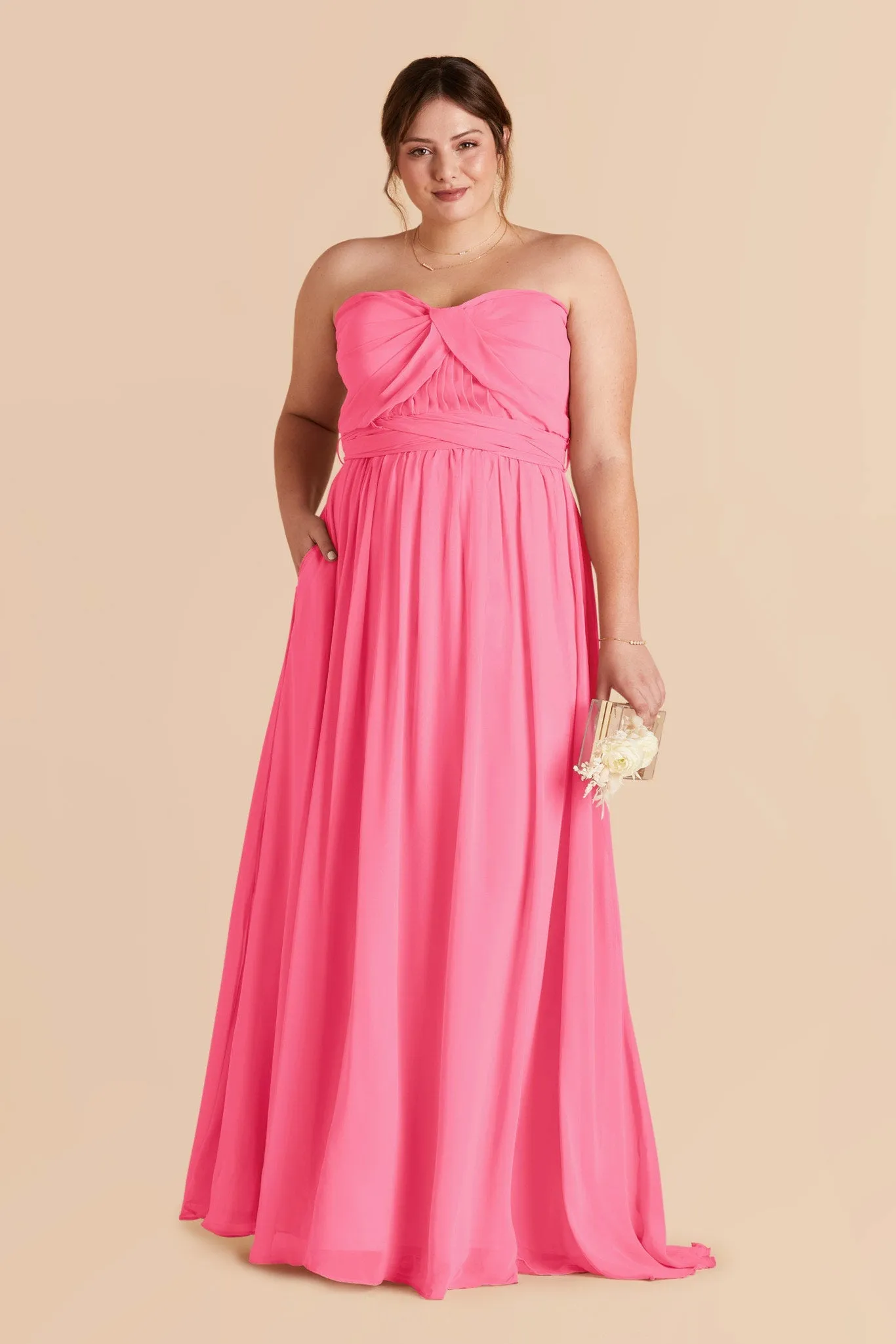 Grace Chiffon Dress - Bon Bon Pink sold by Birdy Grey product image thumbnail 2