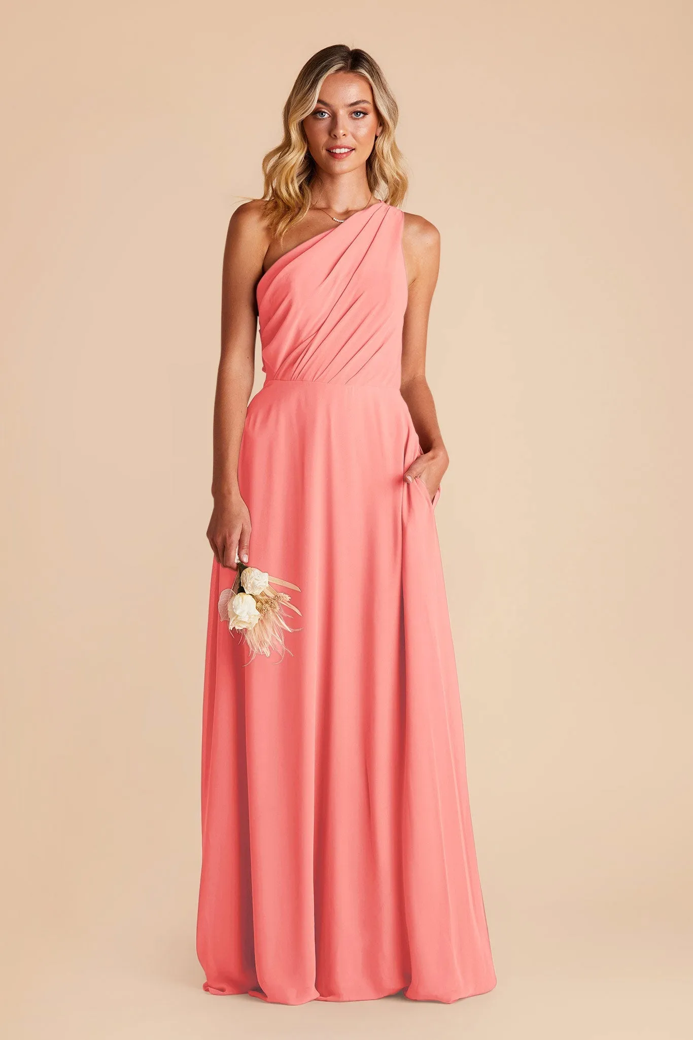 Kira Chiffon Dress - Coral Pink sold by Birdy Grey product image thumbnail 3