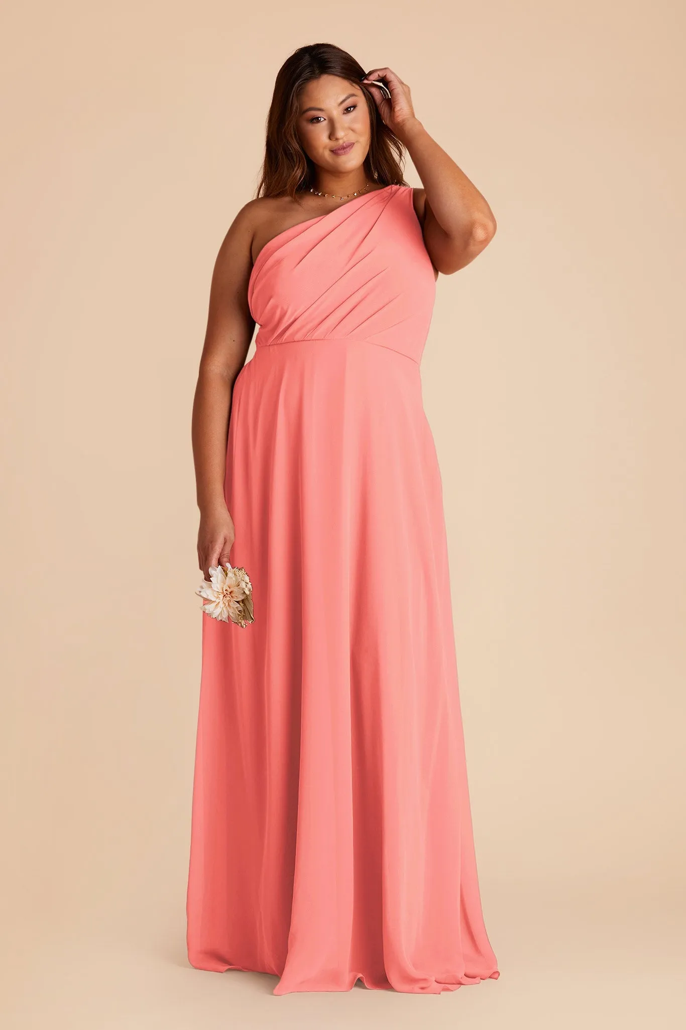 Kira Chiffon Dress - Coral Pink sold by Birdy Grey product image thumbnail 2