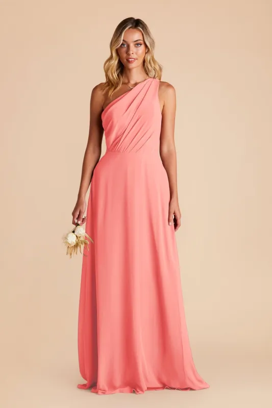 Kira Chiffon Dress - Coral Pink sold by Birdy Grey