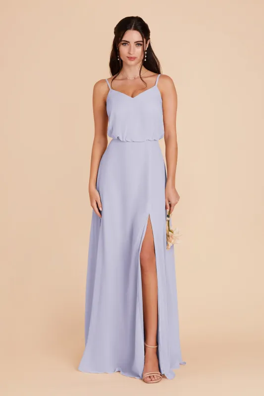 Gwennie Chiffon Dress With Slit - Periwinkle Blue sold by Birdy Grey