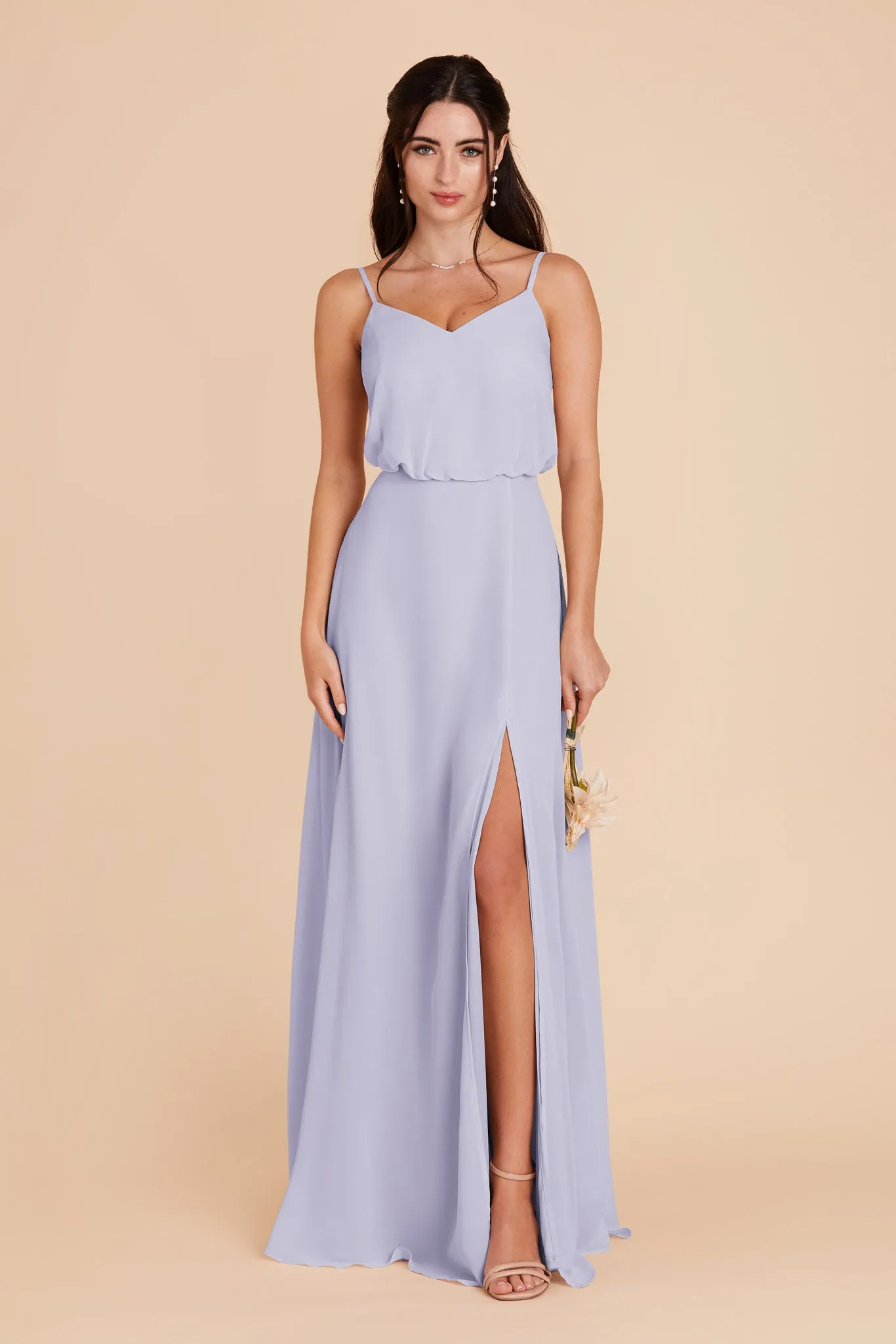 Gwennie Chiffon Dress With Slit - Periwinkle Blue sold by Birdy Grey