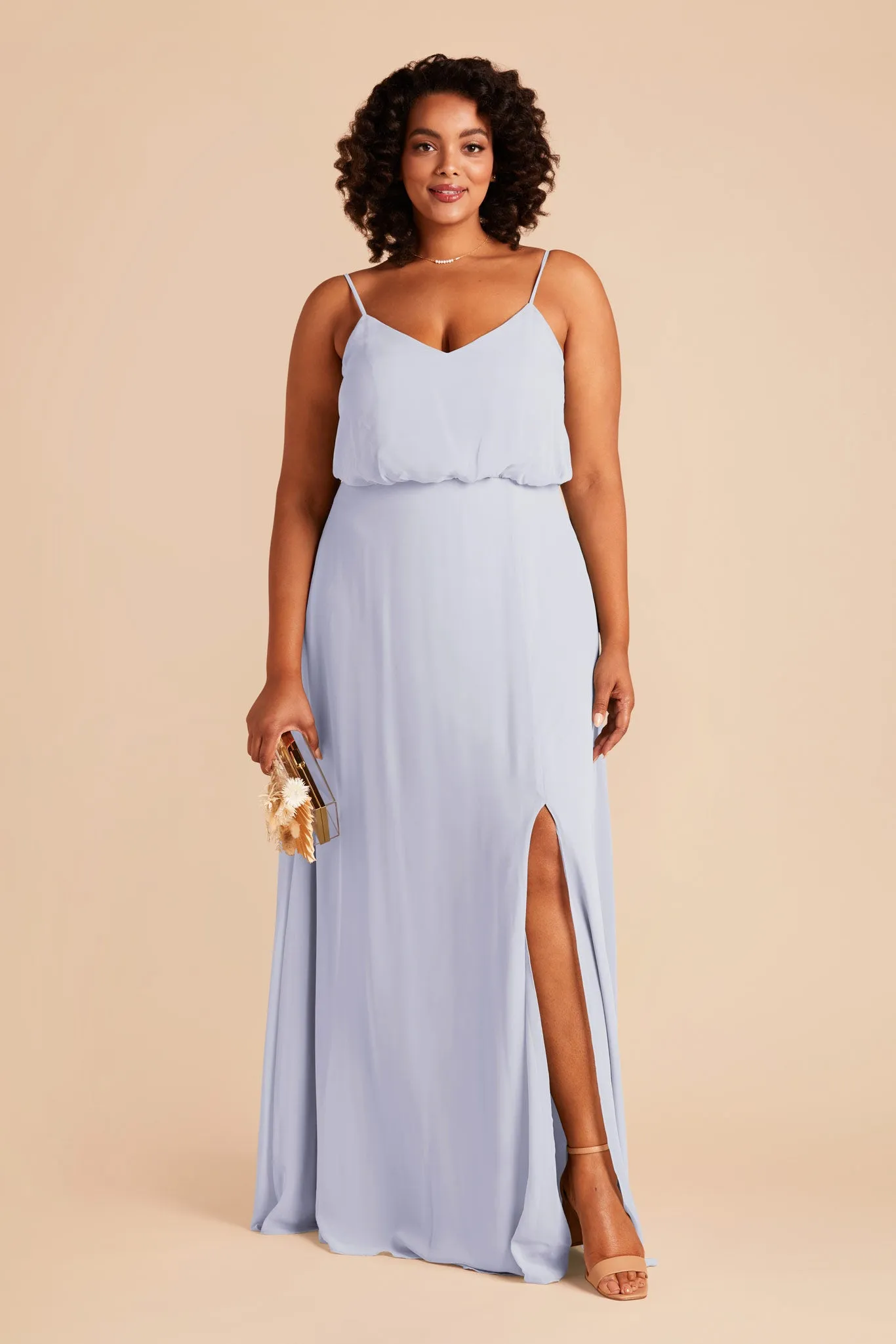 Gwennie Chiffon Dress With Slit - Periwinkle Blue sold by Birdy Grey product image thumbnail 2