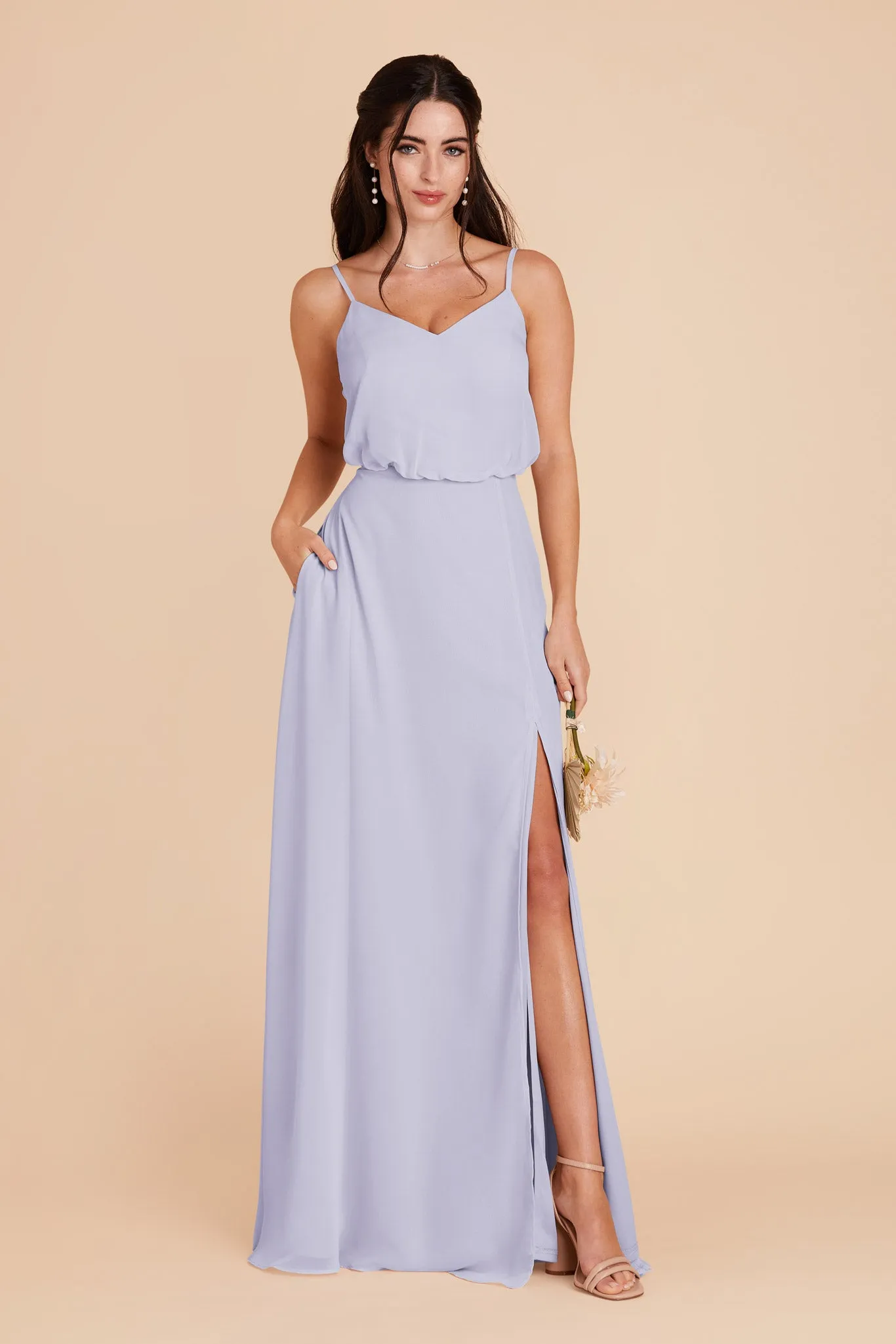 Gwennie Chiffon Dress With Slit - Periwinkle Blue sold by Birdy Grey product image thumbnail 3
