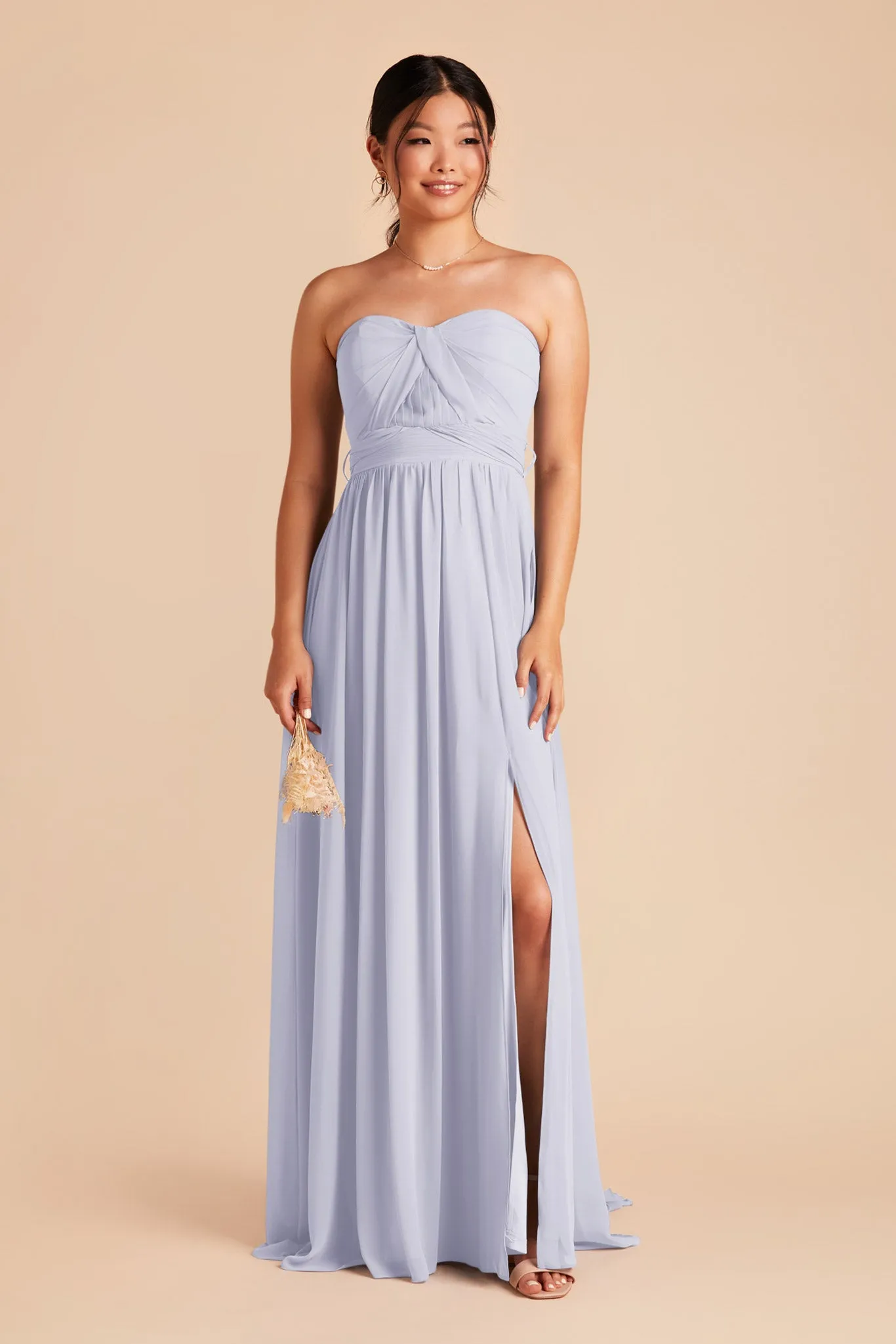 Grace Chiffon Dress With Slit - Periwinkle Blue sold by Birdy Grey product image thumbnail 4