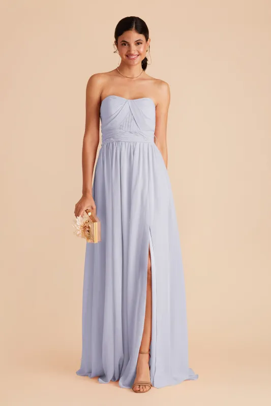 Grace Chiffon Dress With Slit - Periwinkle Blue sold by Birdy Grey