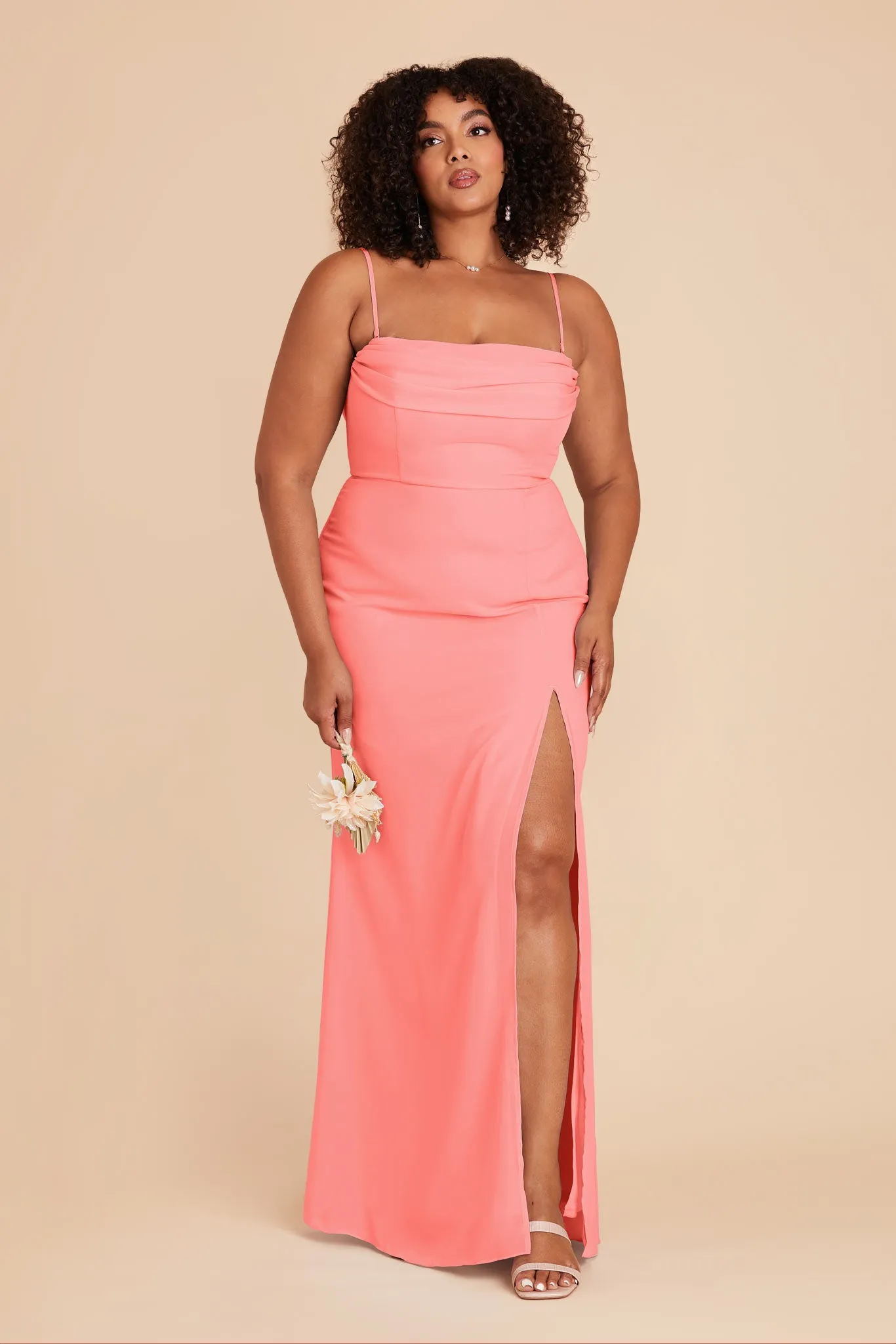 Mira Chiffon Dress - Coral Pink sold by Birdy Grey product image thumbnail 2