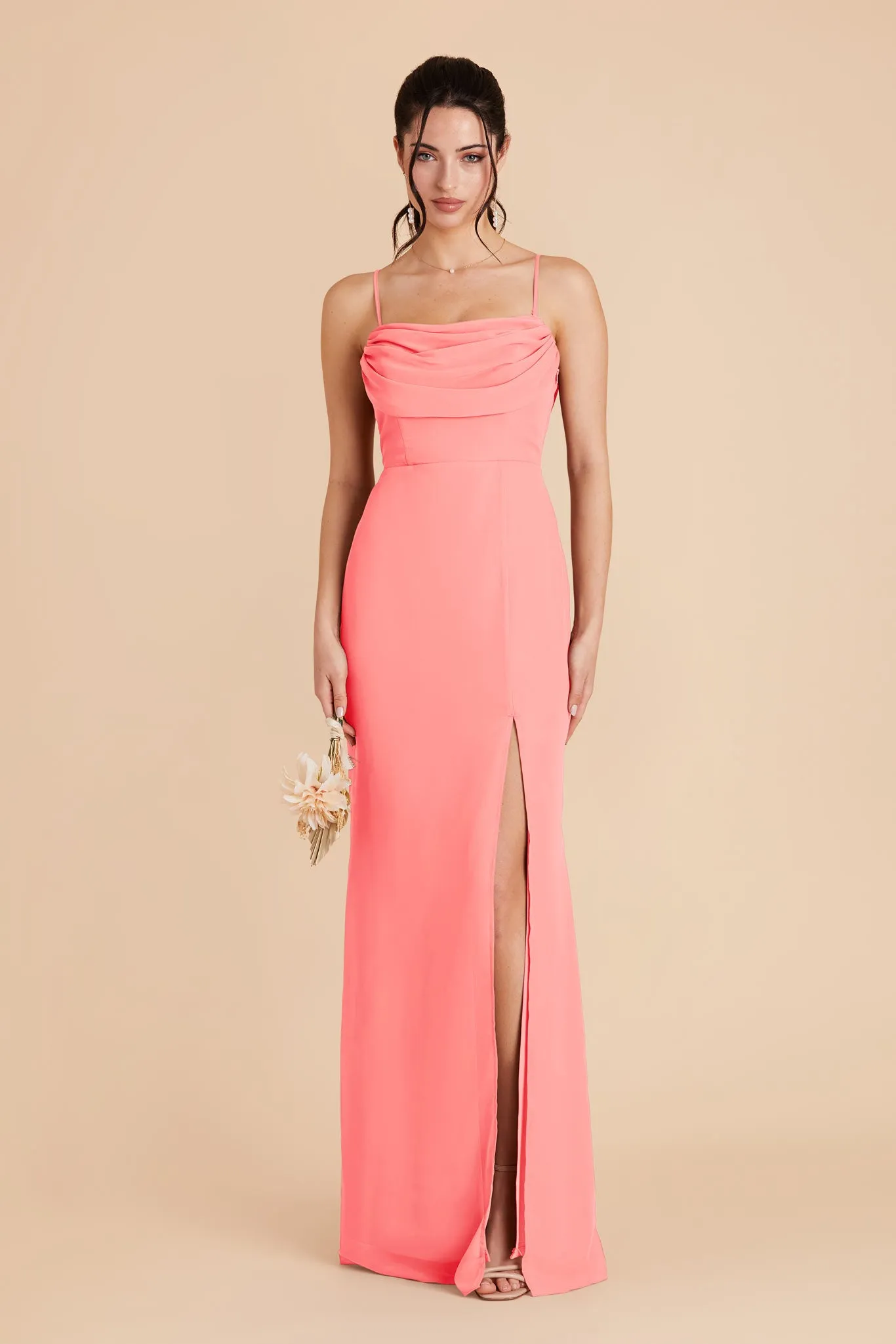 Mira Chiffon Dress - Coral Pink sold by Birdy Grey product image thumbnail 5