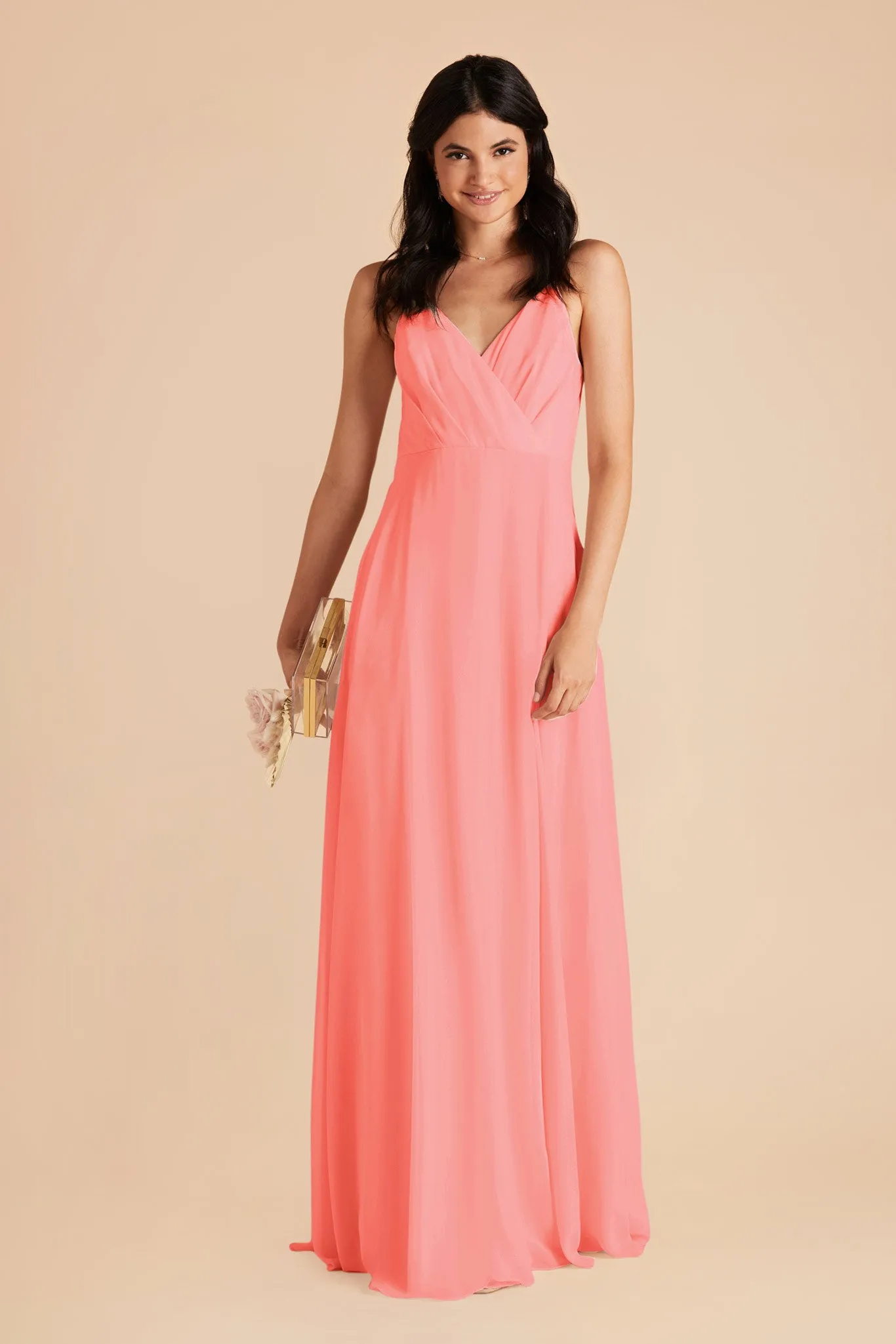 Kaia Chiffon Dress - Coral Pink sold by Birdy Grey product image thumbnail 3