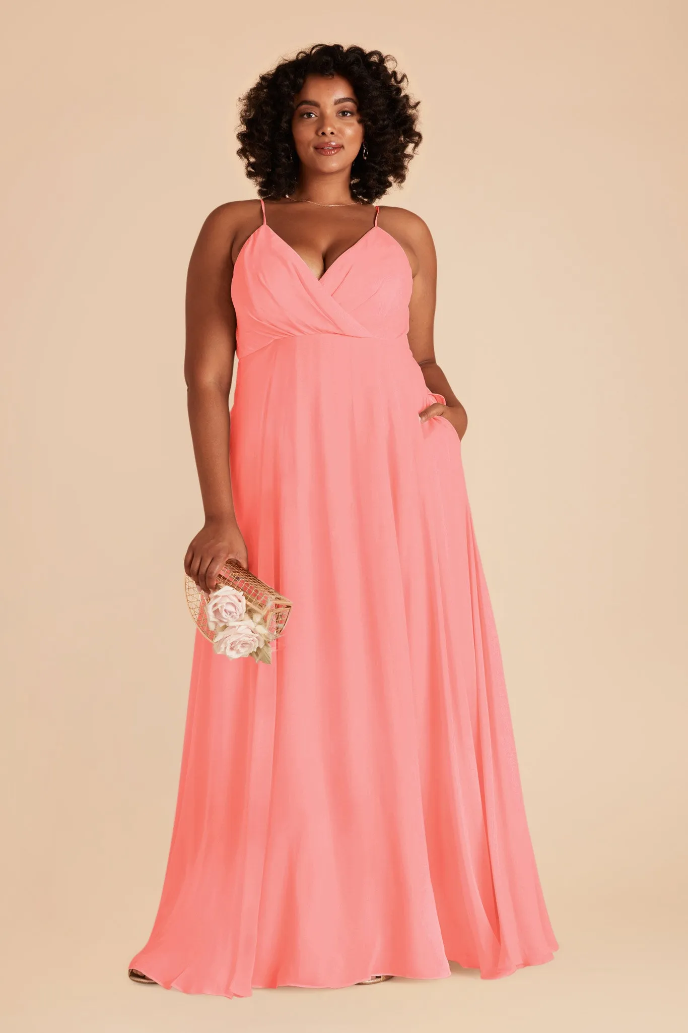 Kaia Chiffon Dress - Coral Pink sold by Birdy Grey product image thumbnail 2