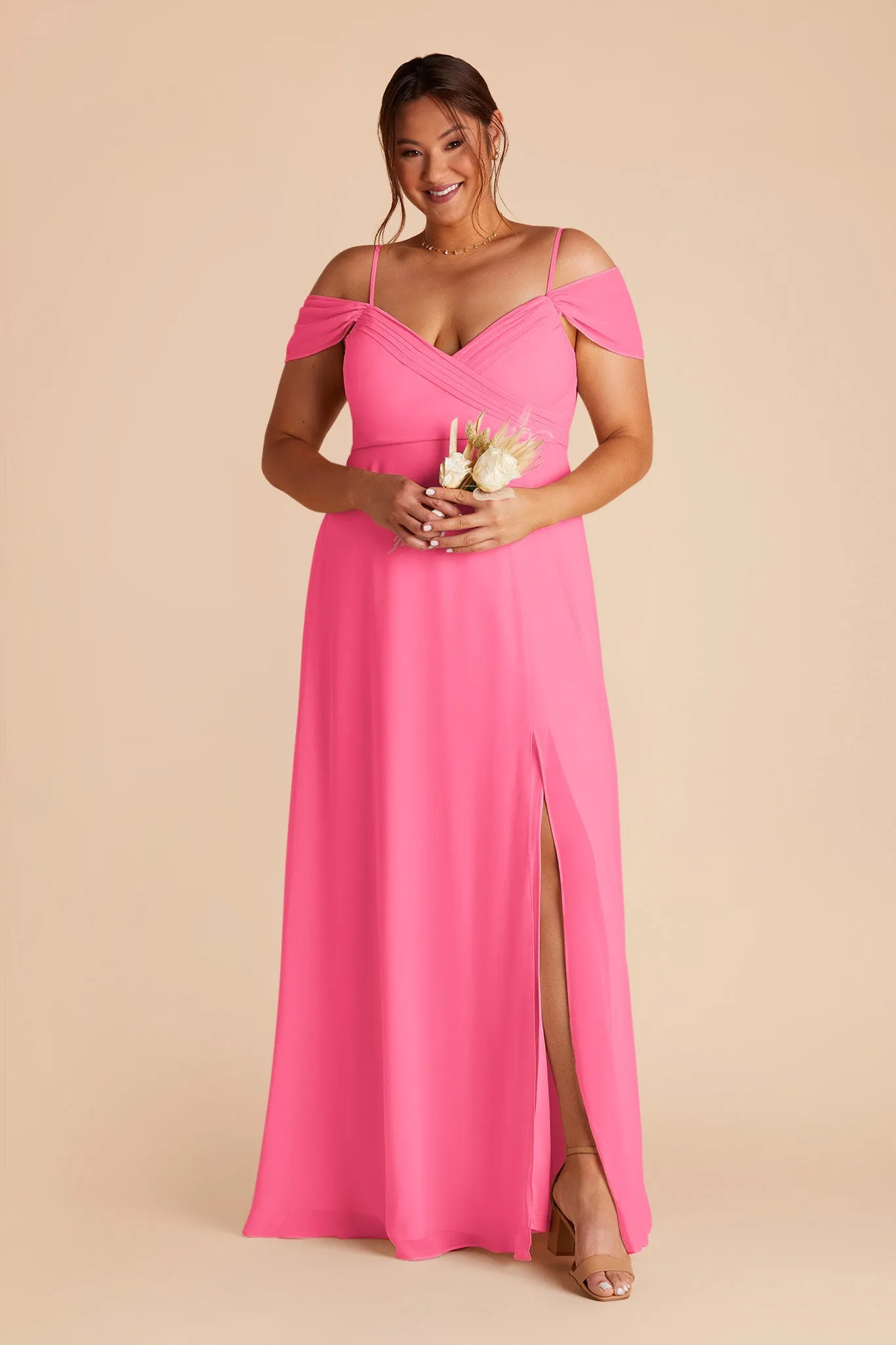 Spence Chiffon Dress With Slit - Bon Bon Pink sold by Birdy Grey product image thumbnail 5