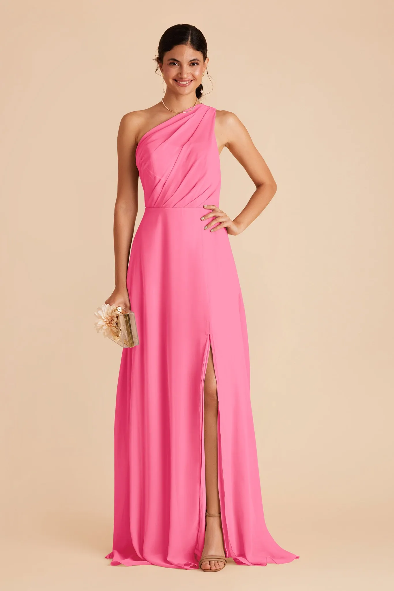 Kira Chiffon Dress With Slit - Bon Bon Pink sold by Birdy Grey product image thumbnail 3