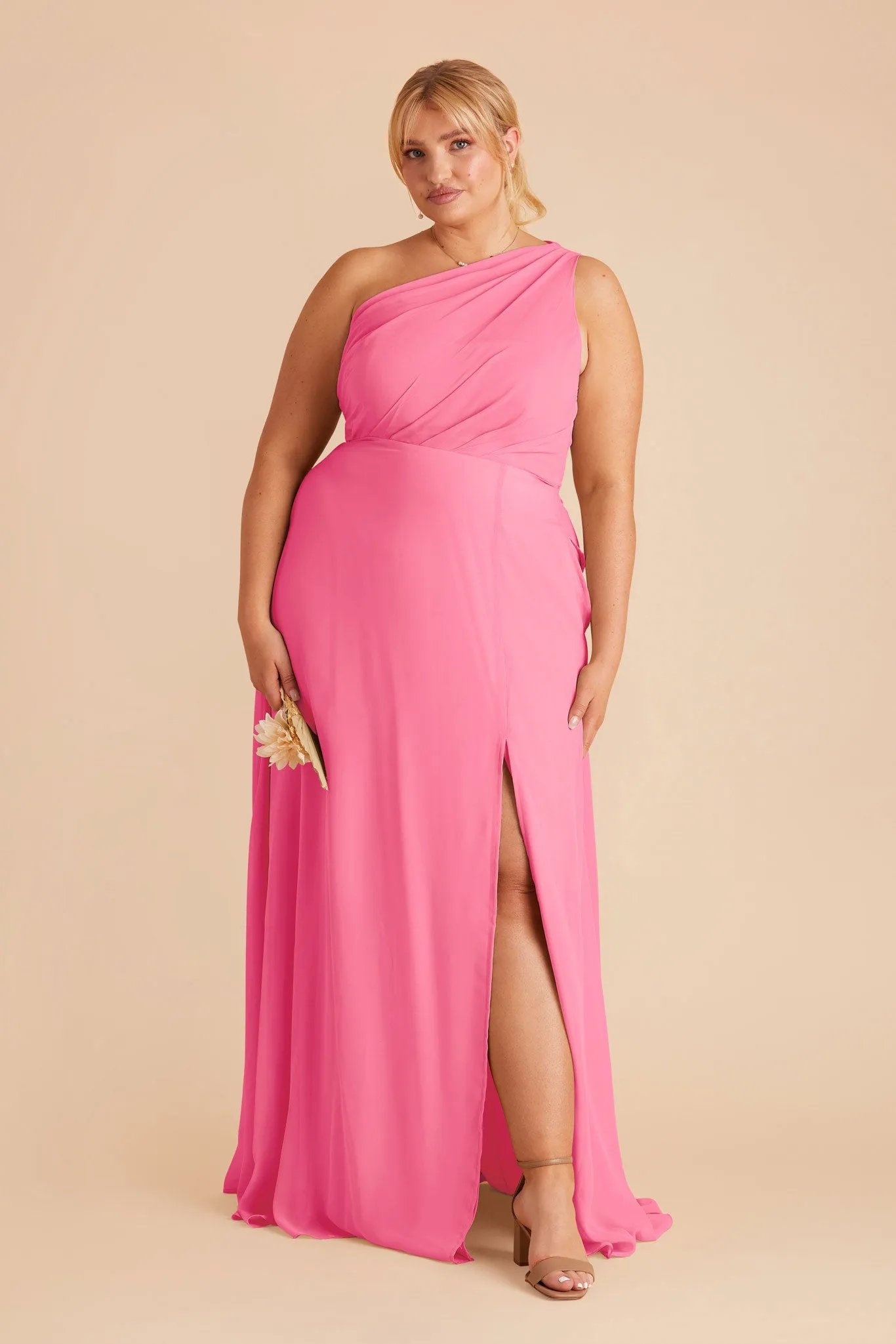 Kira Chiffon Dress With Slit - Bon Bon Pink sold by Birdy Grey product image thumbnail 2