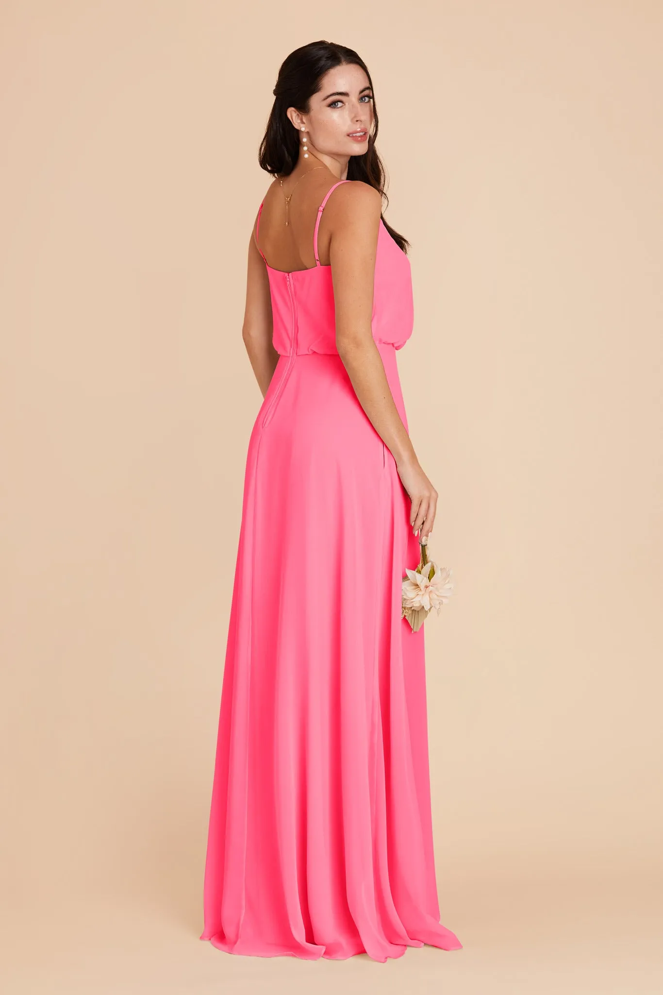 Gwennie Chiffon Dress With Slit - Bon Bon Pink sold by Birdy Grey product image thumbnail 5