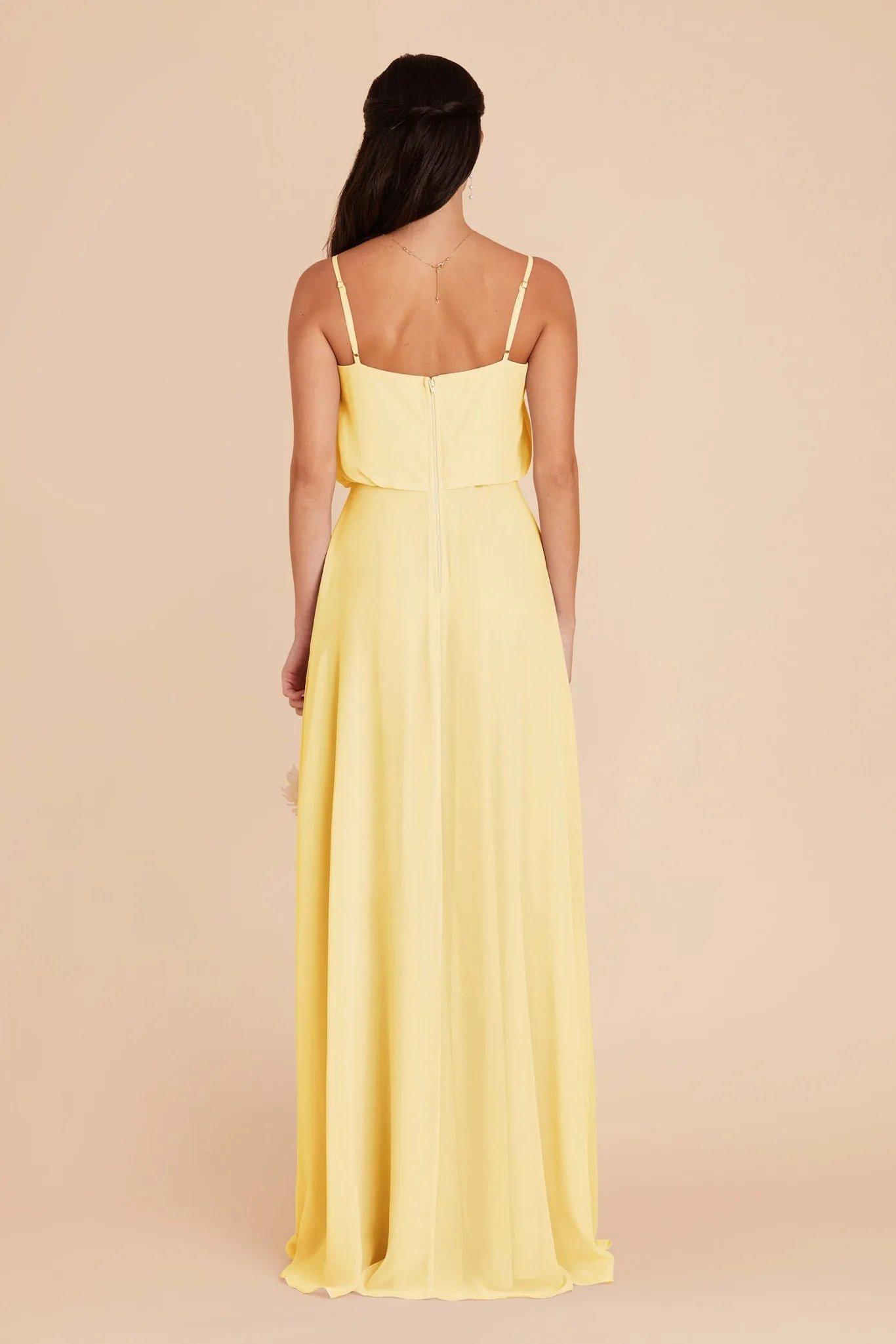 Gwennie Chiffon Dress With Slit - Lemon Sorbet sold by Birdy Grey product image thumbnail 4